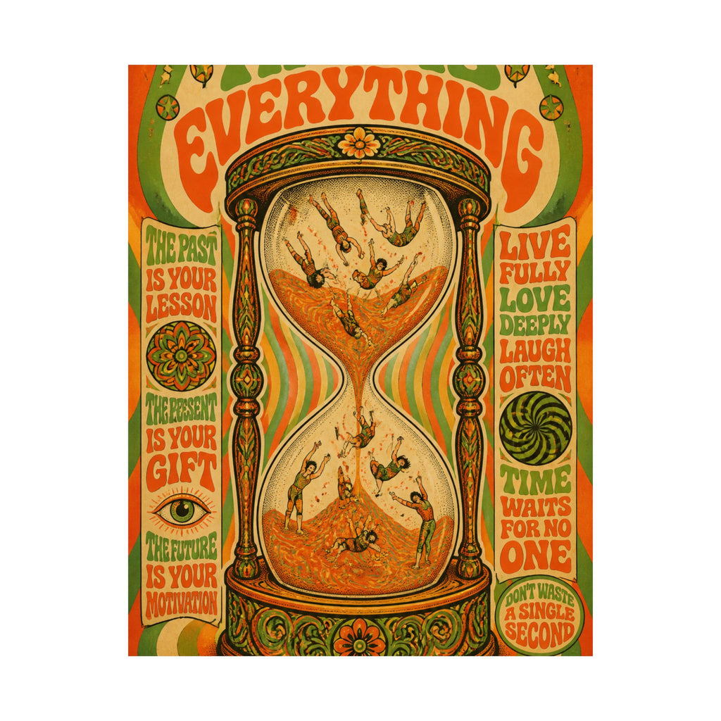 Hourglass Acrobats Wall Art Poster 24×36 Psychedelic Dining Room Decor Maximalist Print