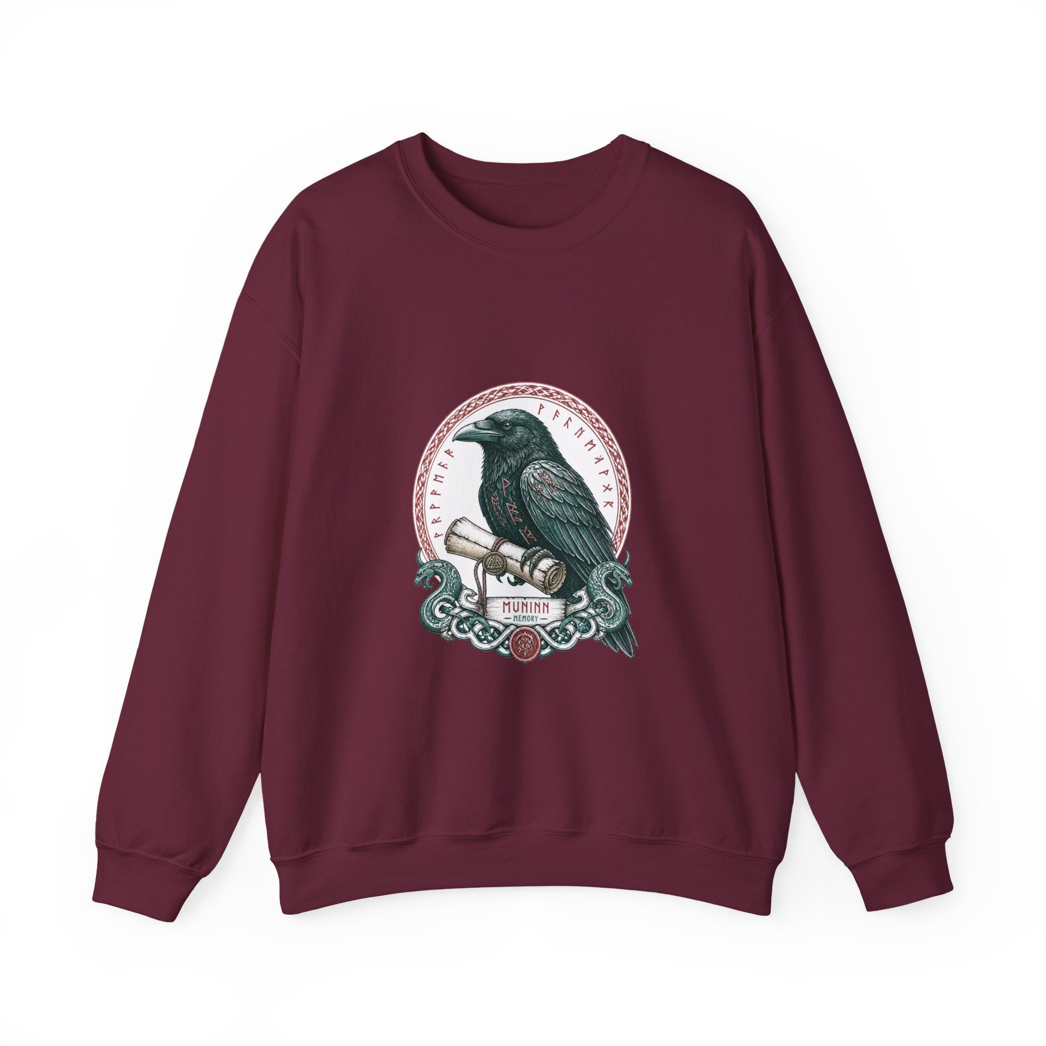 Matching Couple Sweatshirt - Huginn & Muninn Matching Couple Premium Fleece Sweatshirt Hand-Drawn Art His Hers Anniversary Gift - Design B