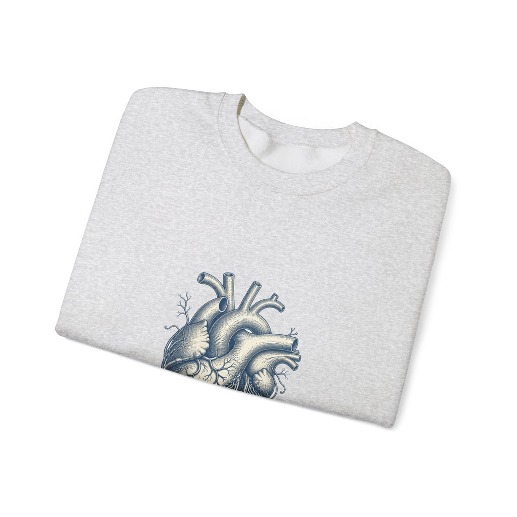Matching Couple Sweatshirt - Robot & Heart Matching Couple Premium Fleece Sweatshirt Vintage Art His Hers Honeymoon Gift - Design B