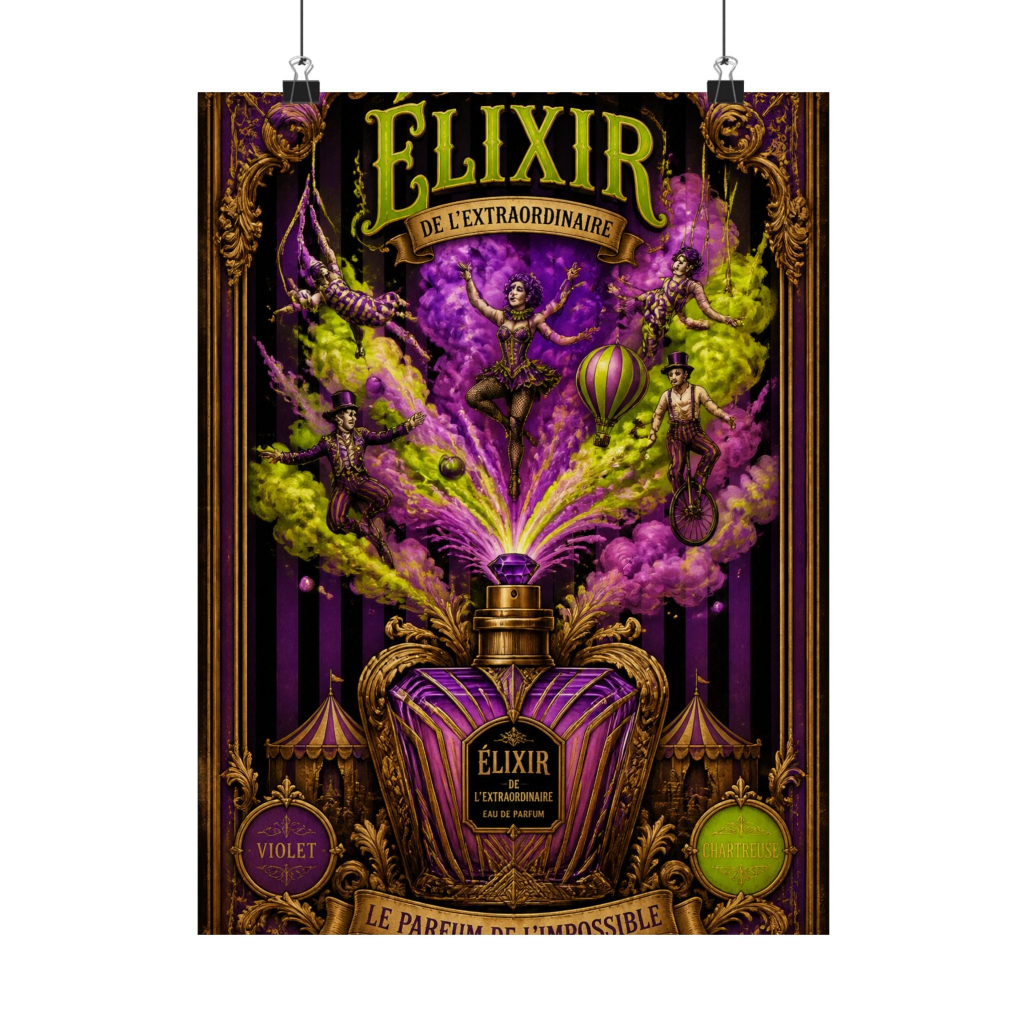 Perfume Bottle Fountain Wall Art Poster 18×24 Baroque Home Office Decor Maximalist Print