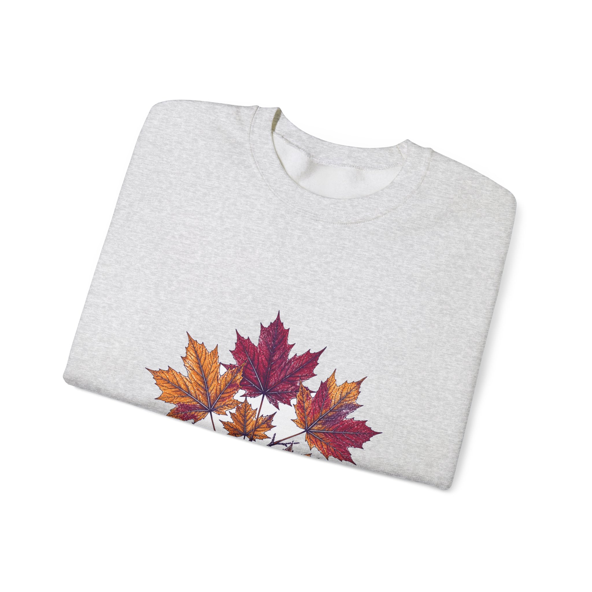 Matching Couple Sweatshirt - Cherry Blossom & Maple Leaf Matching Couple Comfort Colors Crew Hand-Drawn Art His Hers Anniversary Gift - Design B