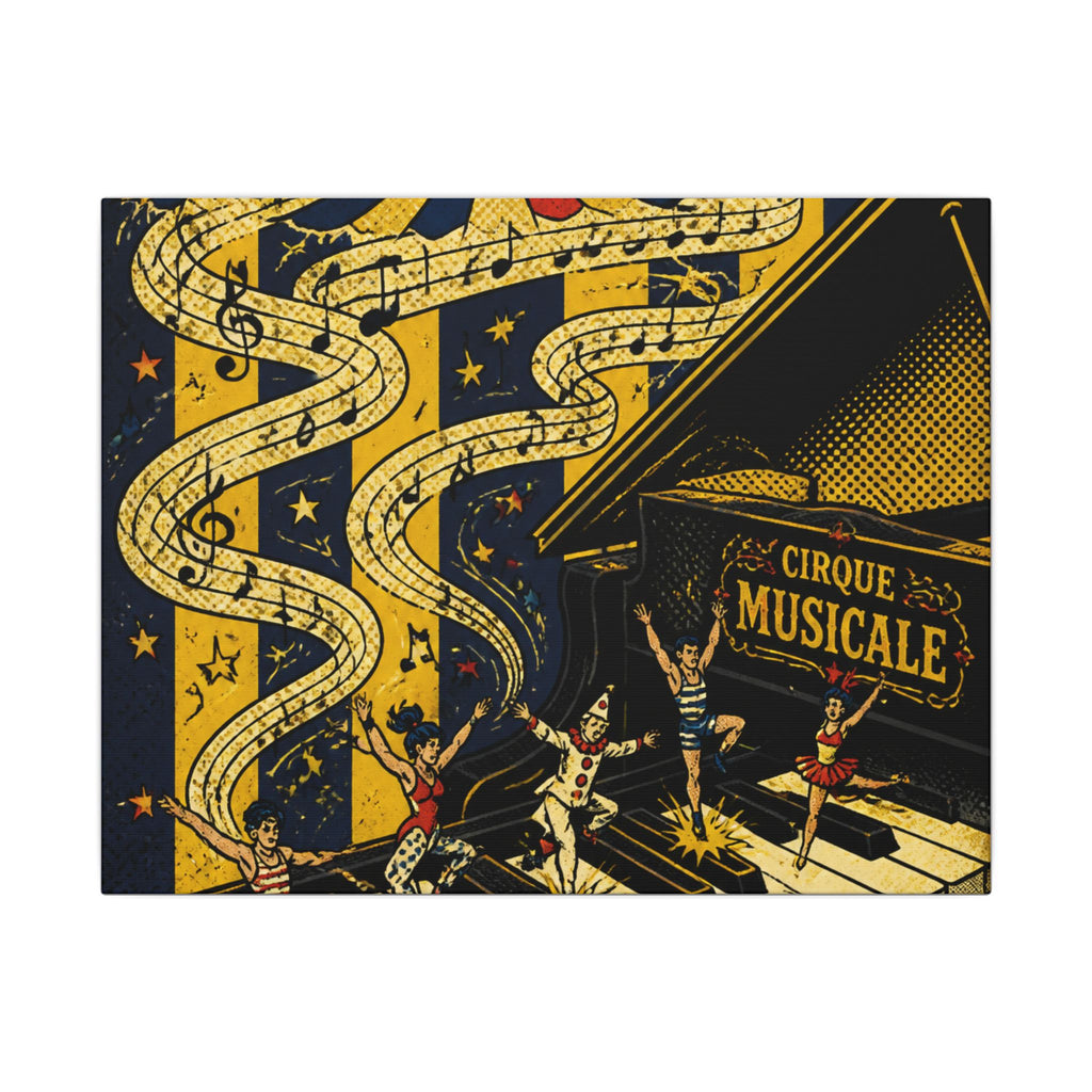 Grand Piano Acrobats Wall Art Canvas 24×36 Pop Art Restaurant Decor Maximalist Print