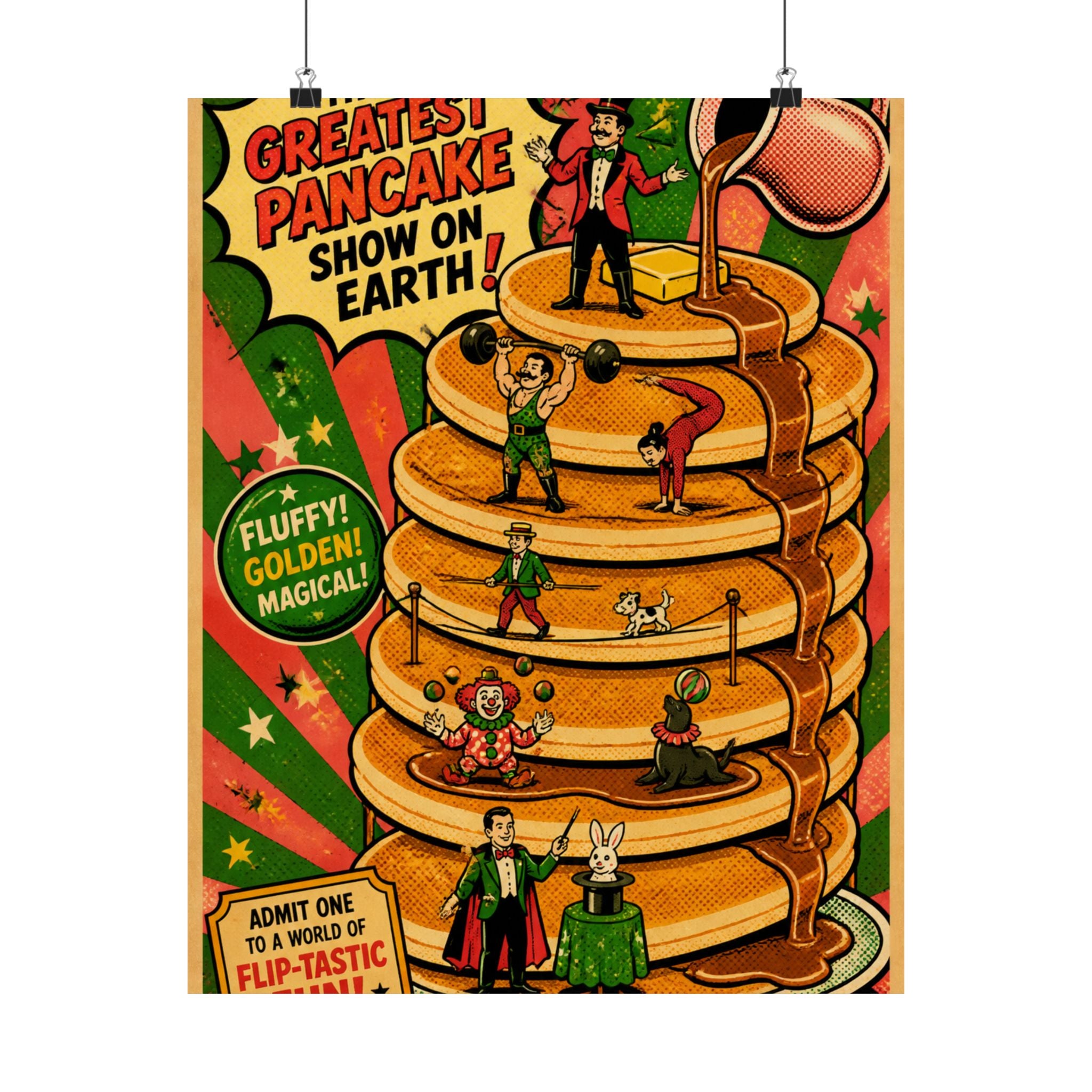 Pancake Stack Platform Wall Art Poster 18×24 Pop Art Living Room Decor Maximalist Print
