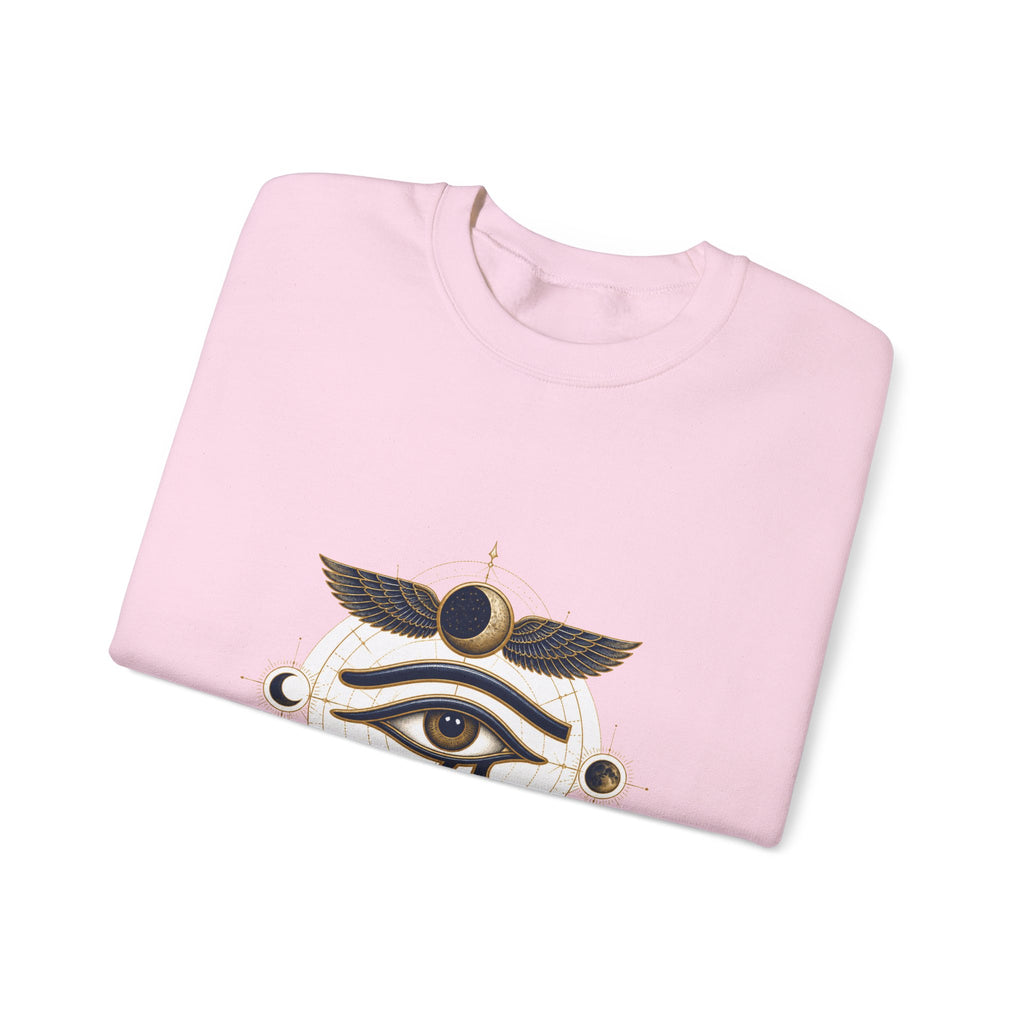 Matching Couple Sweatshirt - Eye of Ra & Horus Matching Couple Crewneck Sweatshirt Vintage Art His Hers Wedding Gift - Design B