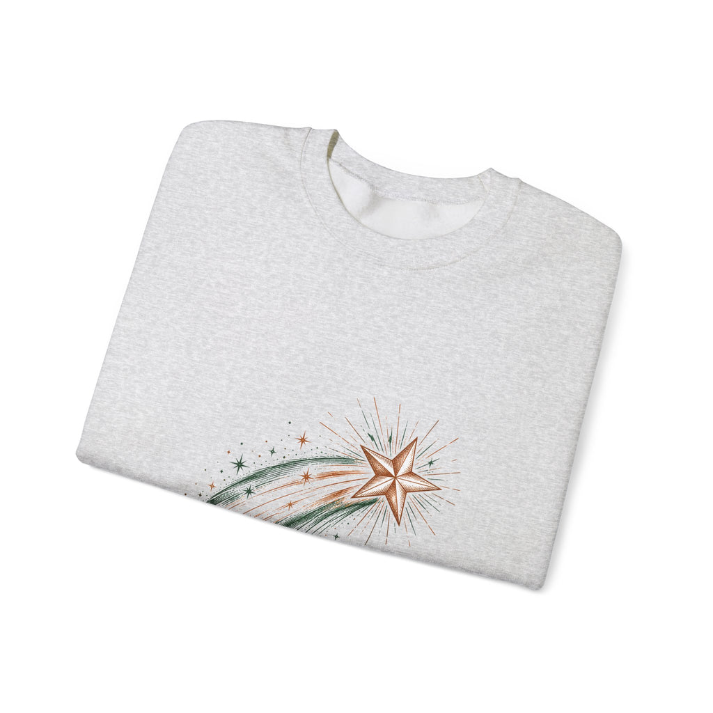 Matching Couple Sweatshirt - Shooting Star & North Star Matching Couple Comfort Colors Crew Hand-Drawn Art His Hers Anniversary Gift - Design A
