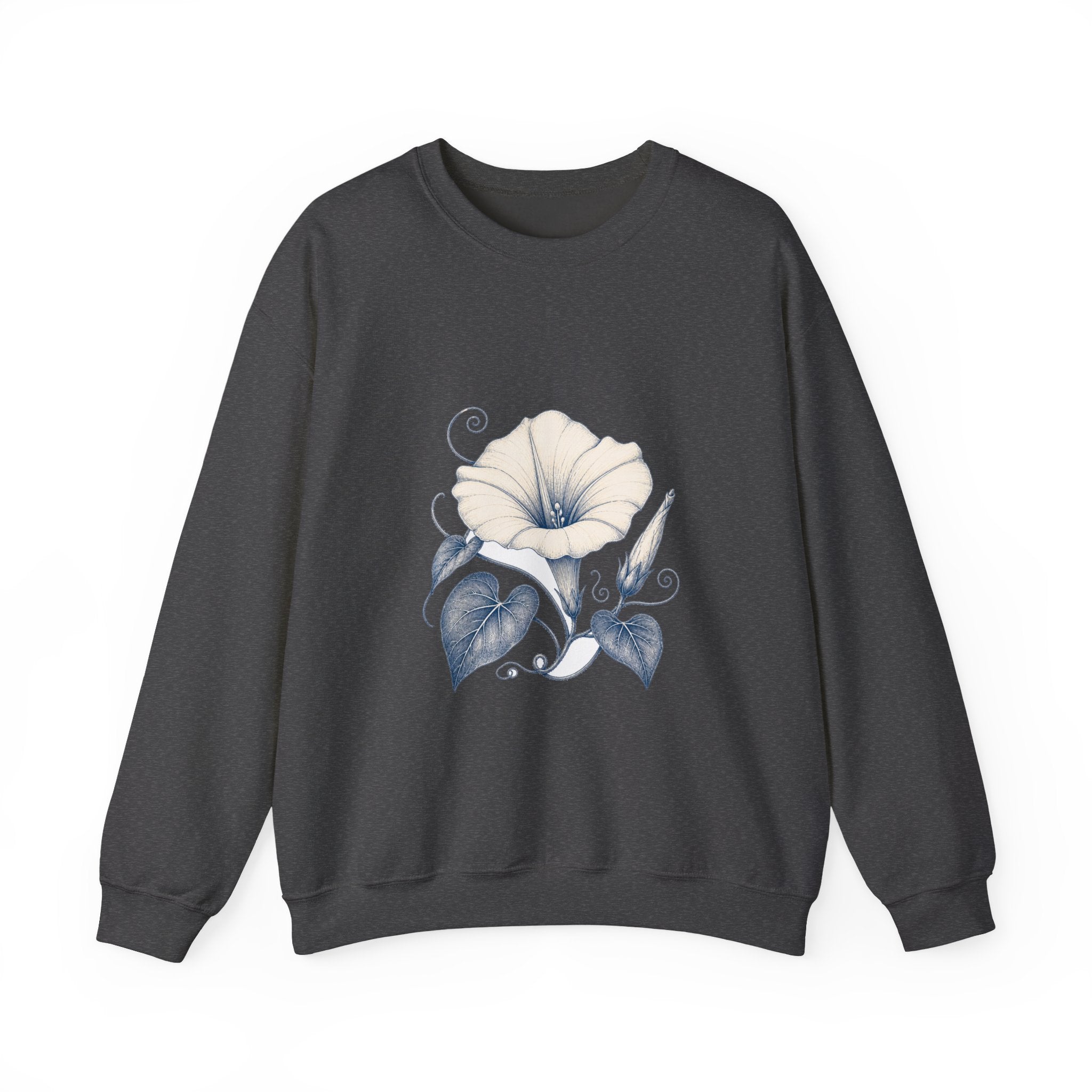 Matching Couple Sweatshirt - Sunflower & Moonflower Matching Couple Comfort Colors Crew Hand-Drawn Art His Hers Anniversary Gift - Design B