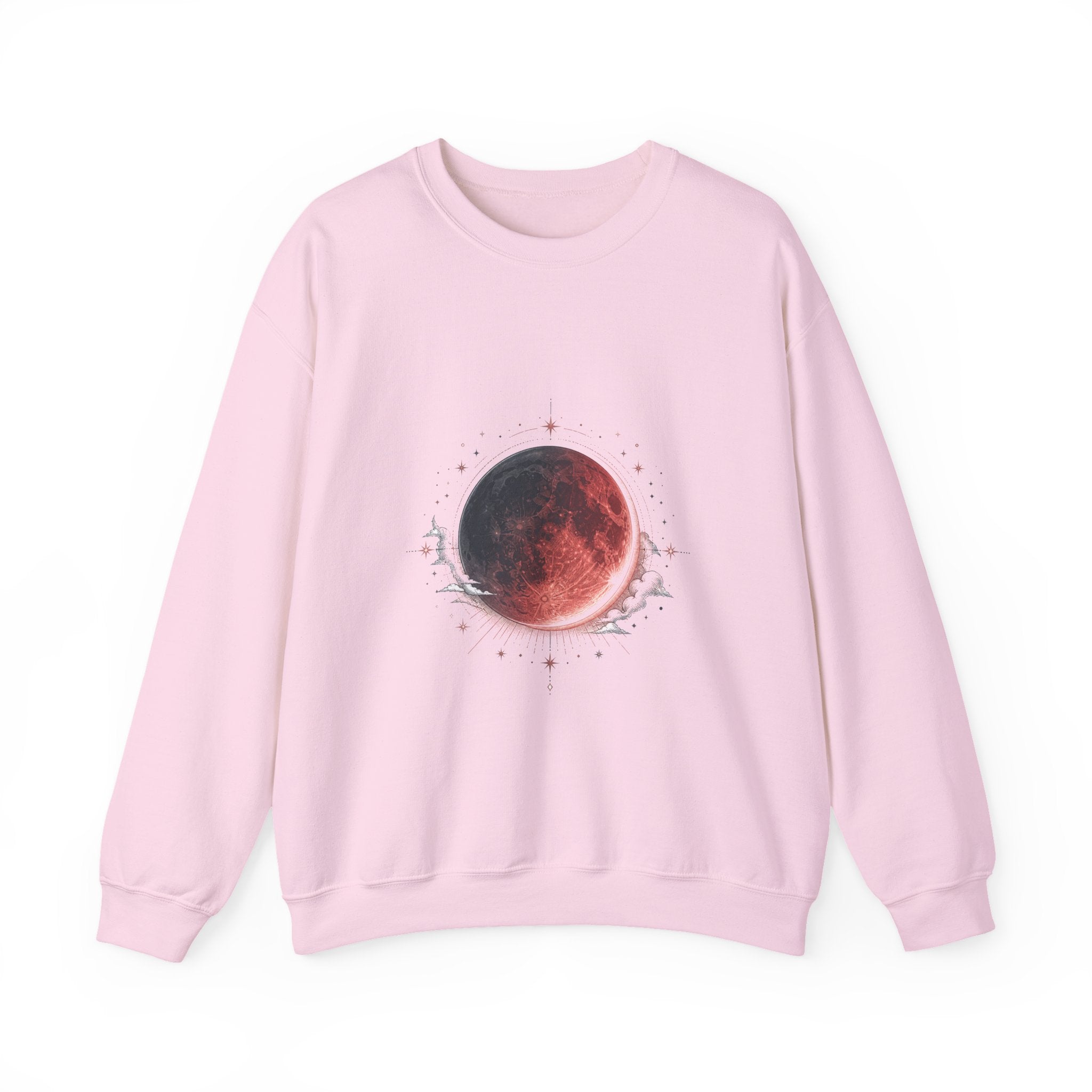 Matching Couple Sweatshirt - Solar & Lunar Eclipse Matching Couple Comfort Colors Crew Hand-Drawn Art His Hers Anniversary Gift - Design B