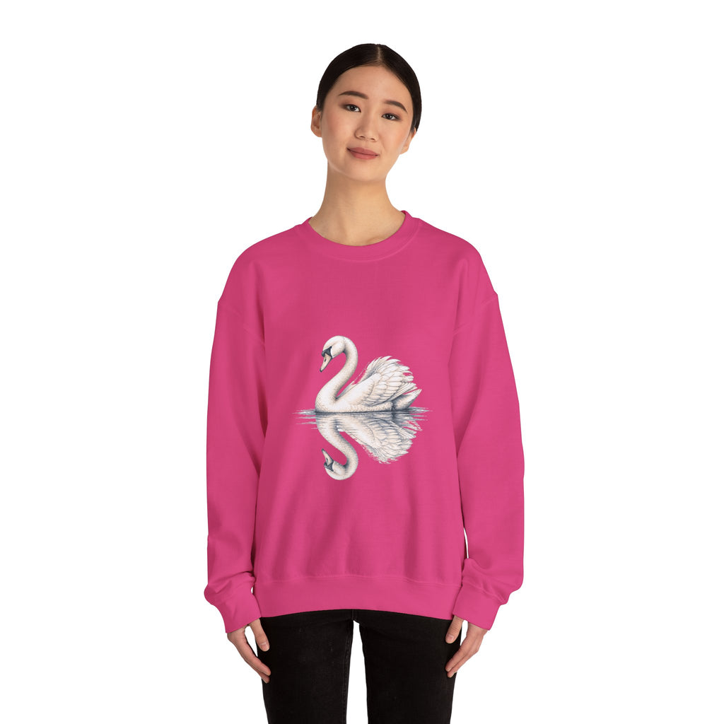 Matching Couple Sweatshirt - Raven & Swan Matching Couple Premium Fleece Sweatshirt Hand-Drawn Art His Hers Anniversary Gift - Design B