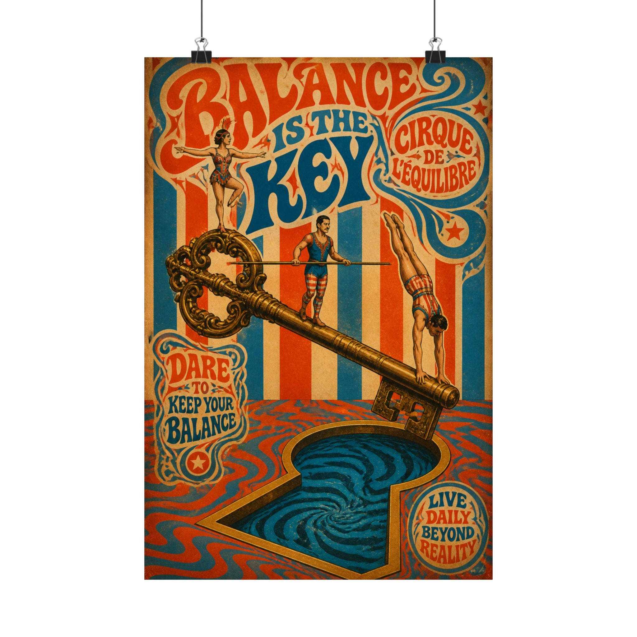 Giant Key Performance Wall Art Poster 24×36 Psychedelic Dining Room Decor Maximalist Print