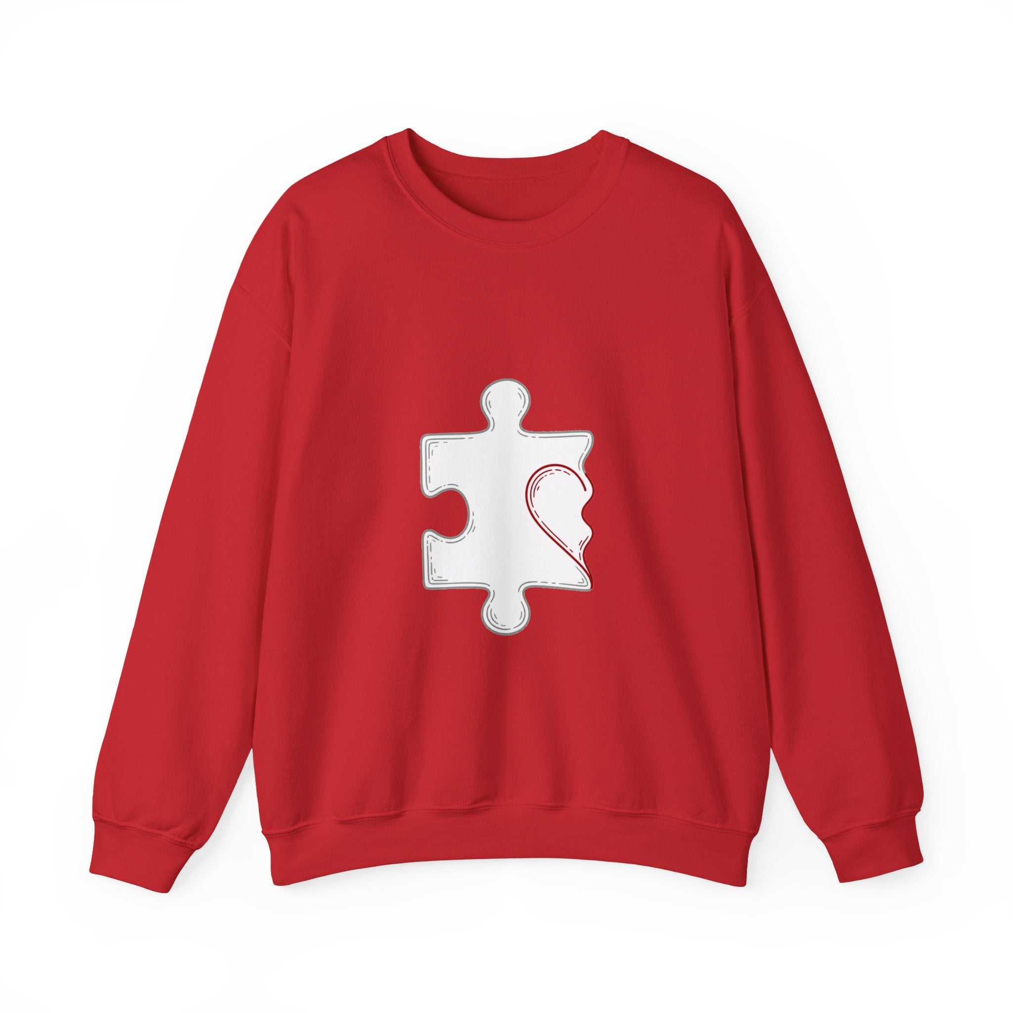 Matching Couple Sweatshirt - Puzzle Pieces Matching Couple Comfort Colors Crew Minimalist Art His Hers Christmas Gift - Design A