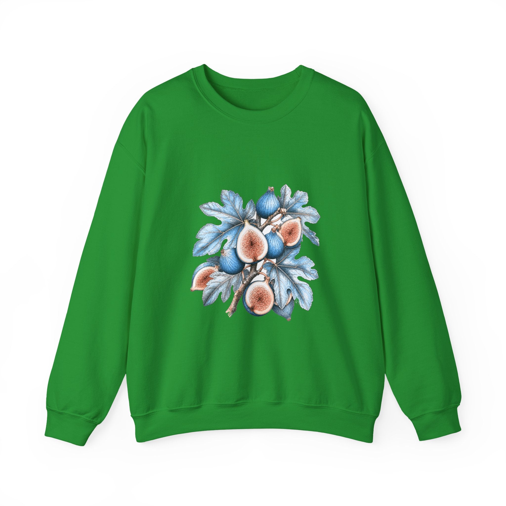Matching Couple Sweatshirt - Olive Branch & Fig Matching Couple Comfort Colors Crew Hand-Drawn Art His Hers Anniversary Gift - Design B