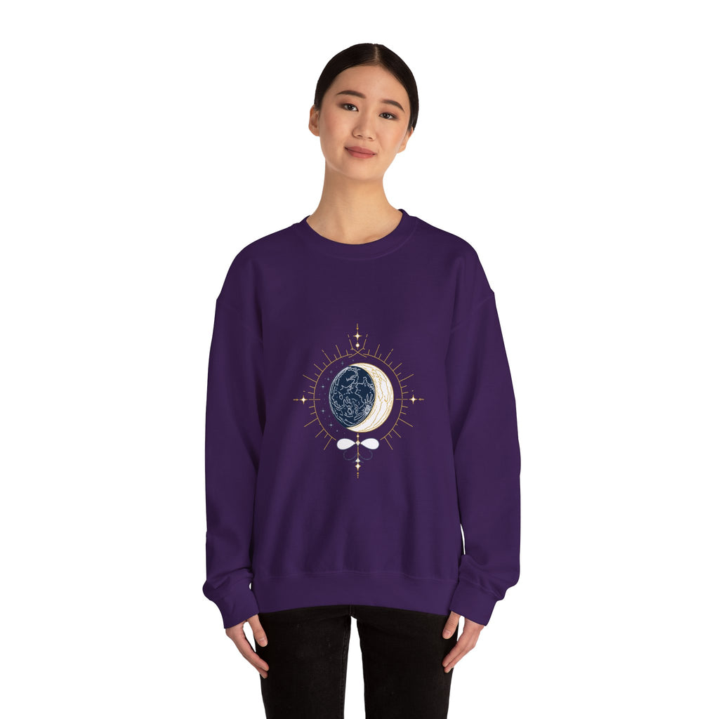 Matching Couple Sweatshirt - Solar & Lunar Eclipse Matching Couple Premium Fleece Sweatshirt Minimalist Art His Hers Christmas Gift - Design B