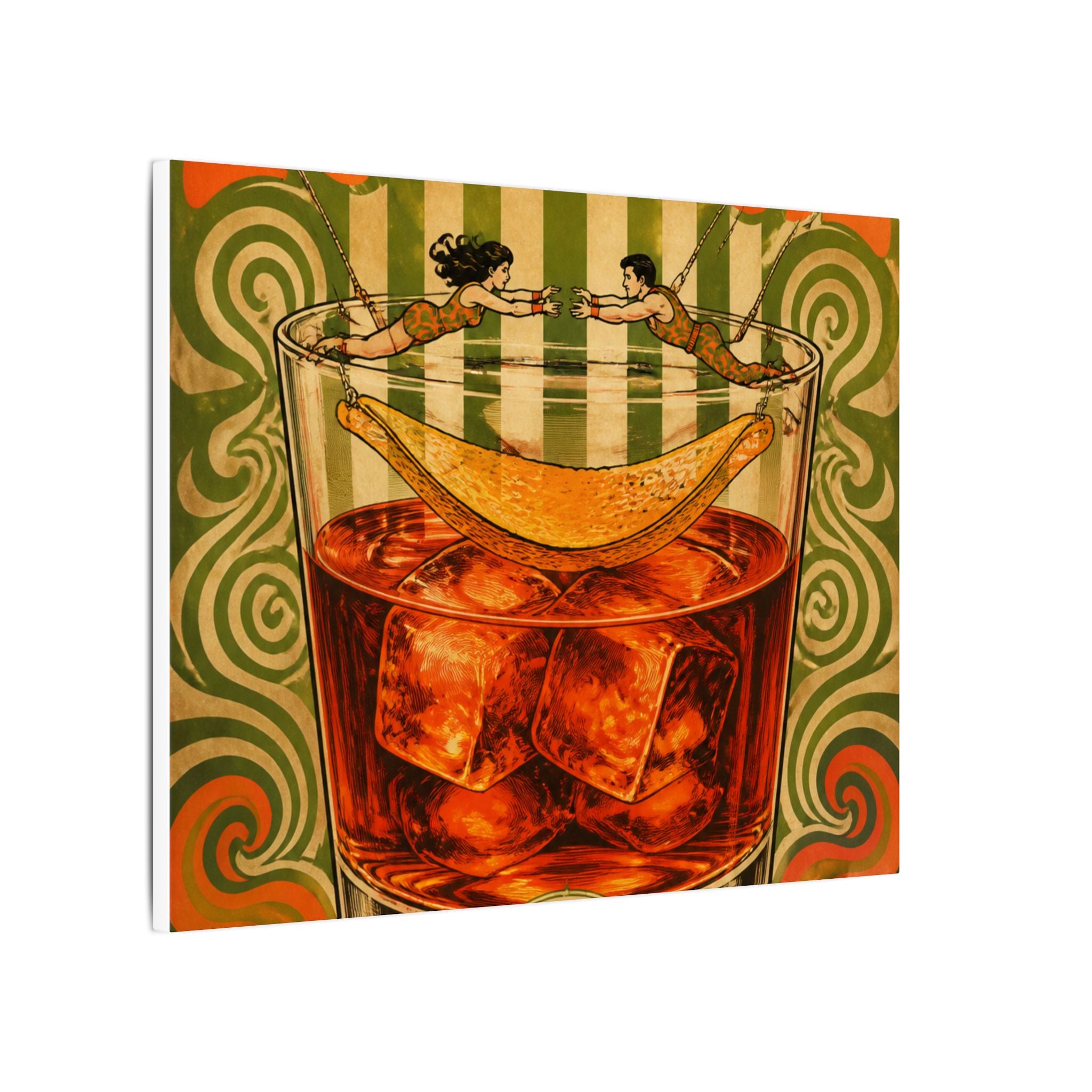 Negroni Trapeze Act Wall Art Canvas 24×36 Psychedelic Dining Room Decor Maximalist Print
