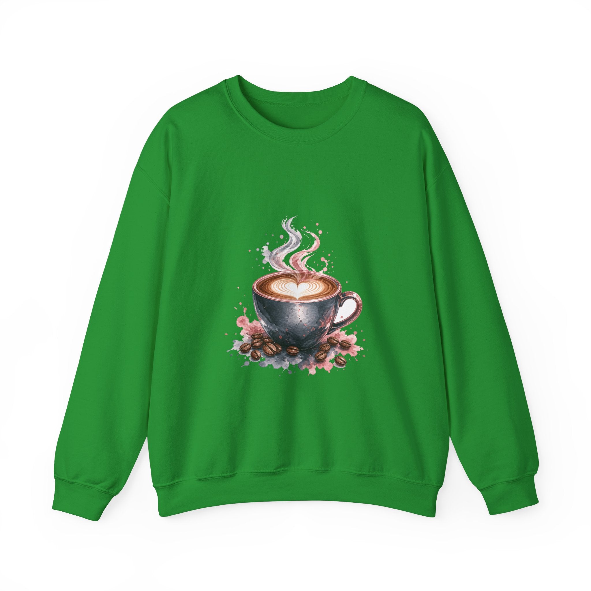 Matching Couple Sweatshirt - Coffee & Tea Matching Couple Premium Fleece Sweatshirt Watercolor Art His Hers Birthday Gift - Design A
