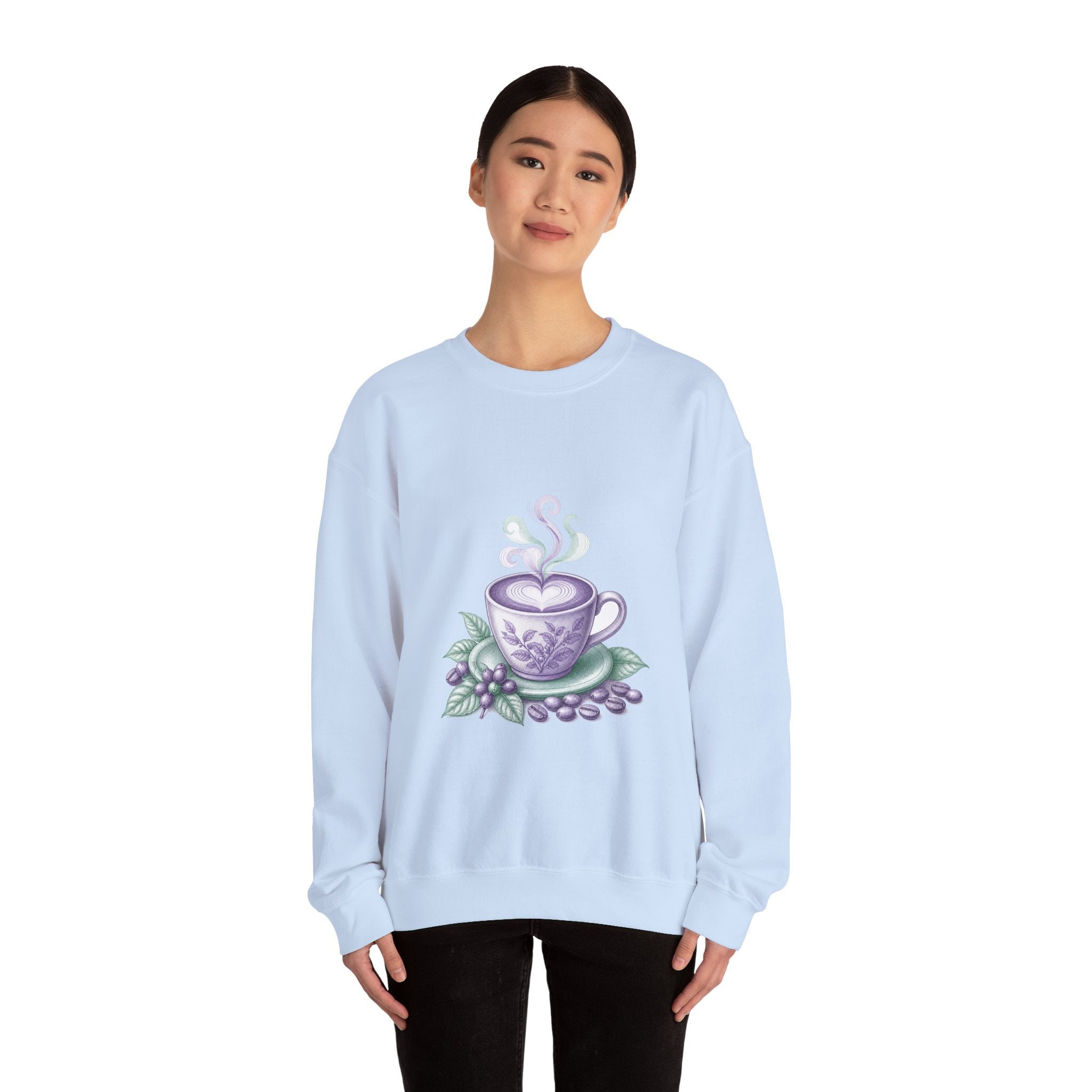 Matching Couple Sweatshirt - Coffee & Tea Matching Couple Premium Fleece Sweatshirt Vintage Art His Hers Honeymoon Gift - Design A