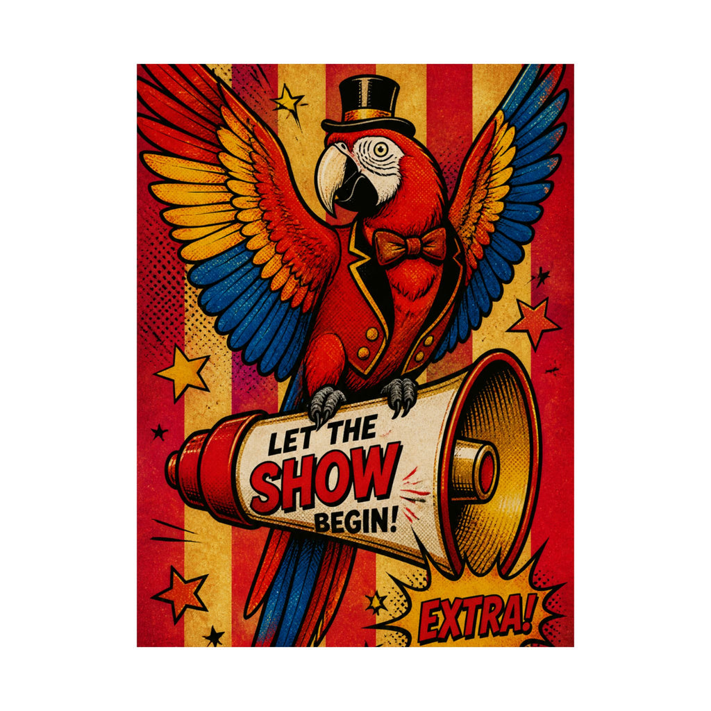 Parrot Ringmaster Wall Art Poster 24×36 Pop Art Restaurant Decor Maximalist Print