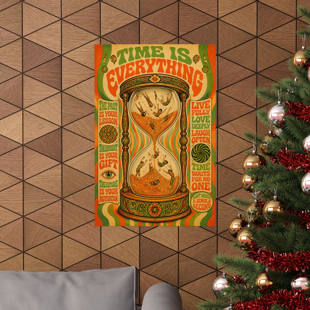 Hourglass Acrobats Wall Art Poster 24×36 Psychedelic Dining Room Decor Maximalist Print