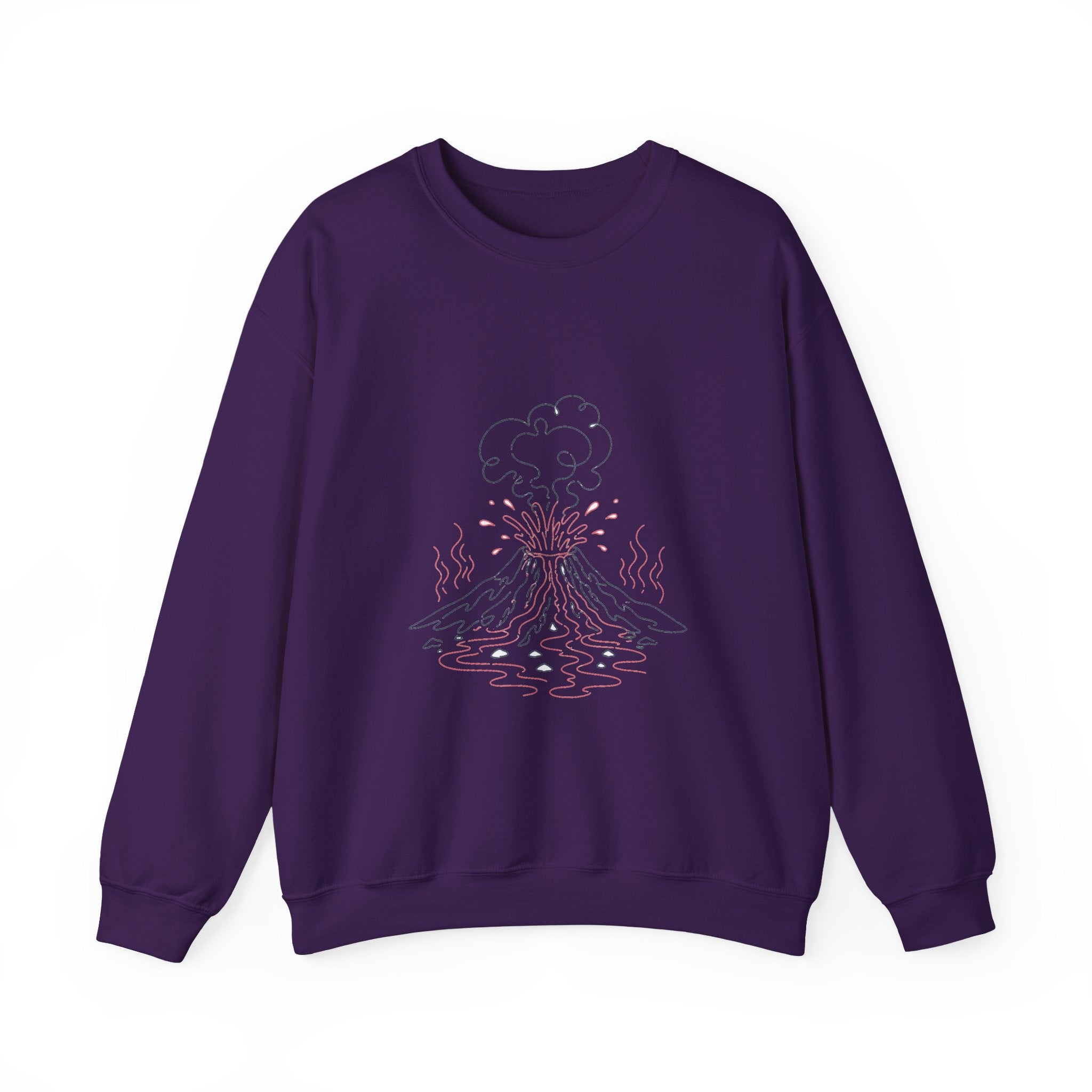 Matching Couple Sweatshirt - Volcano & Glacier Matching Couple Premium Fleece Sweatshirt Minimalist Art His Hers Christmas Gift - Design A