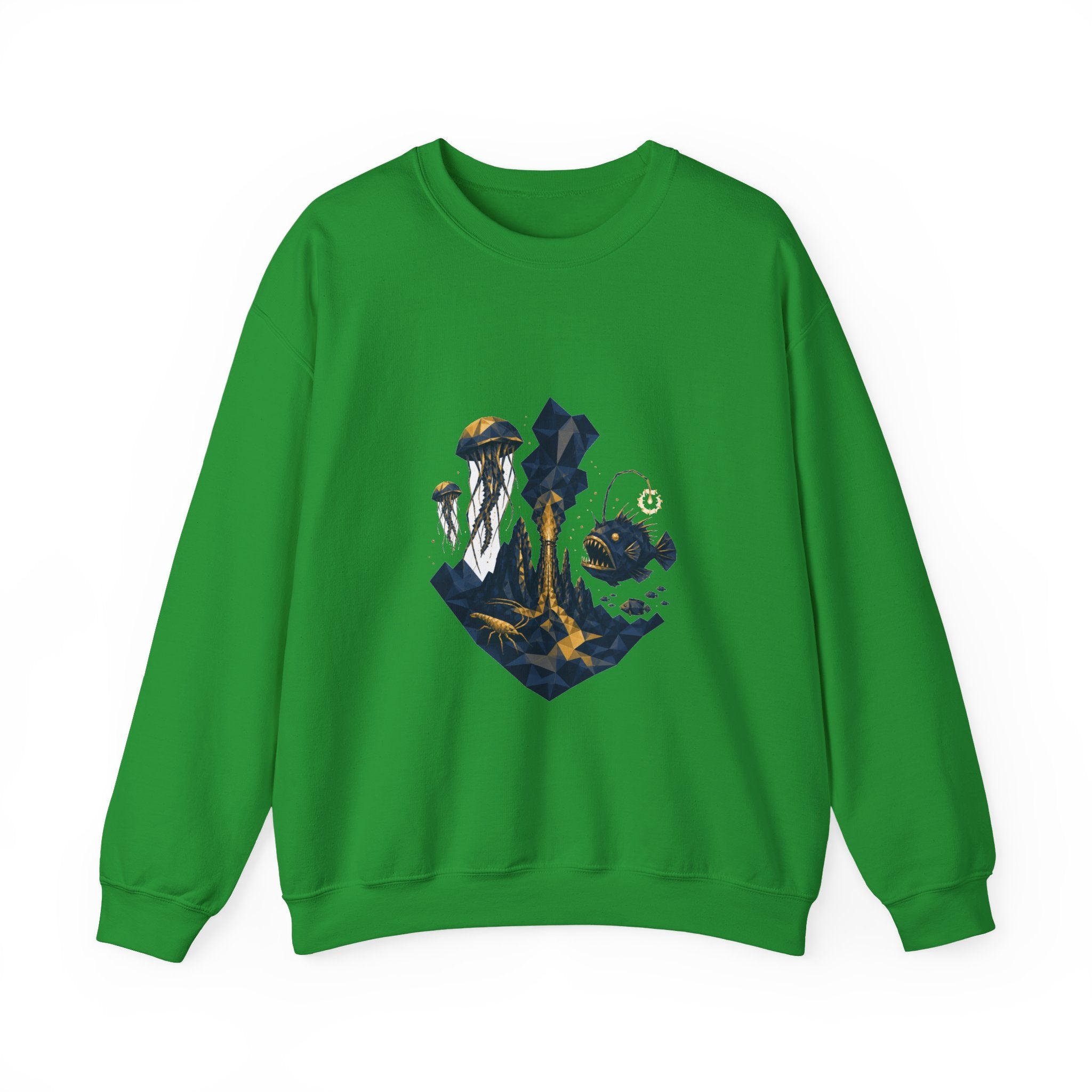 Matching Couple Sweatshirt - Coral Reef & Deep Sea Matching Couple Premium Fleece Sweatshirt Geometric Art His Hers Love Gift - Design B