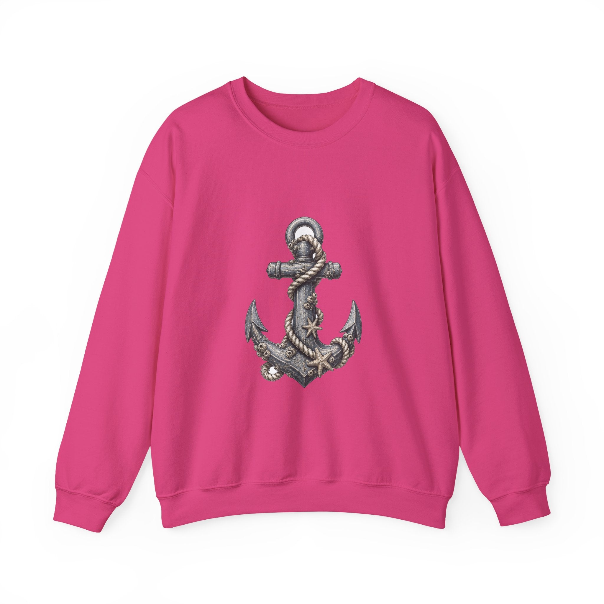 Matching Couple Sweatshirt - Anchor & Sail Matching Couple Comfort Colors Crew Hand-Drawn Art His Hers Anniversary Gift - Design A