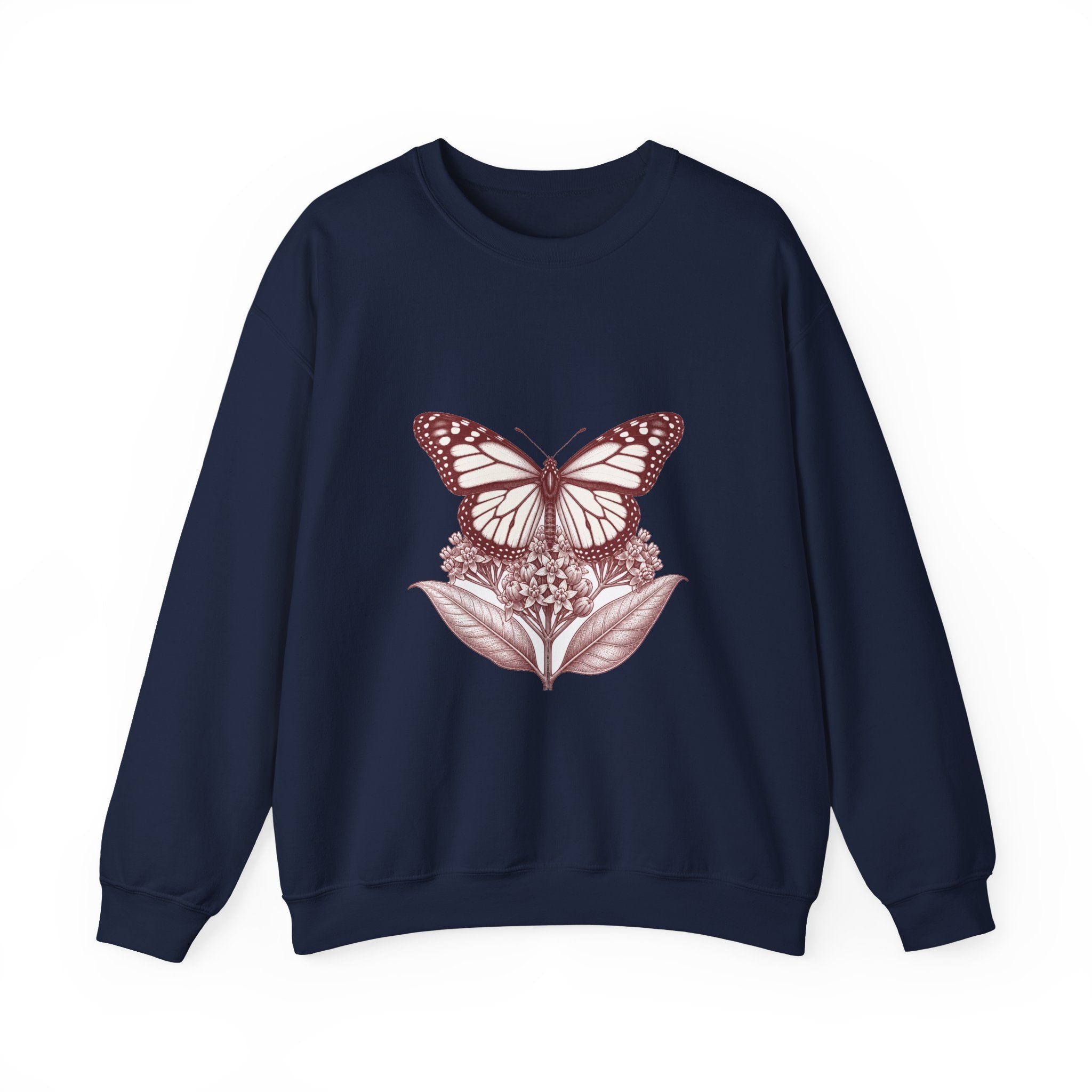 Matching Couple Sweatshirt - Butterfly & Moth Matching Couple Premium Fleece Sweatshirt Vintage Art His Hers Honeymoon Gift - Design A