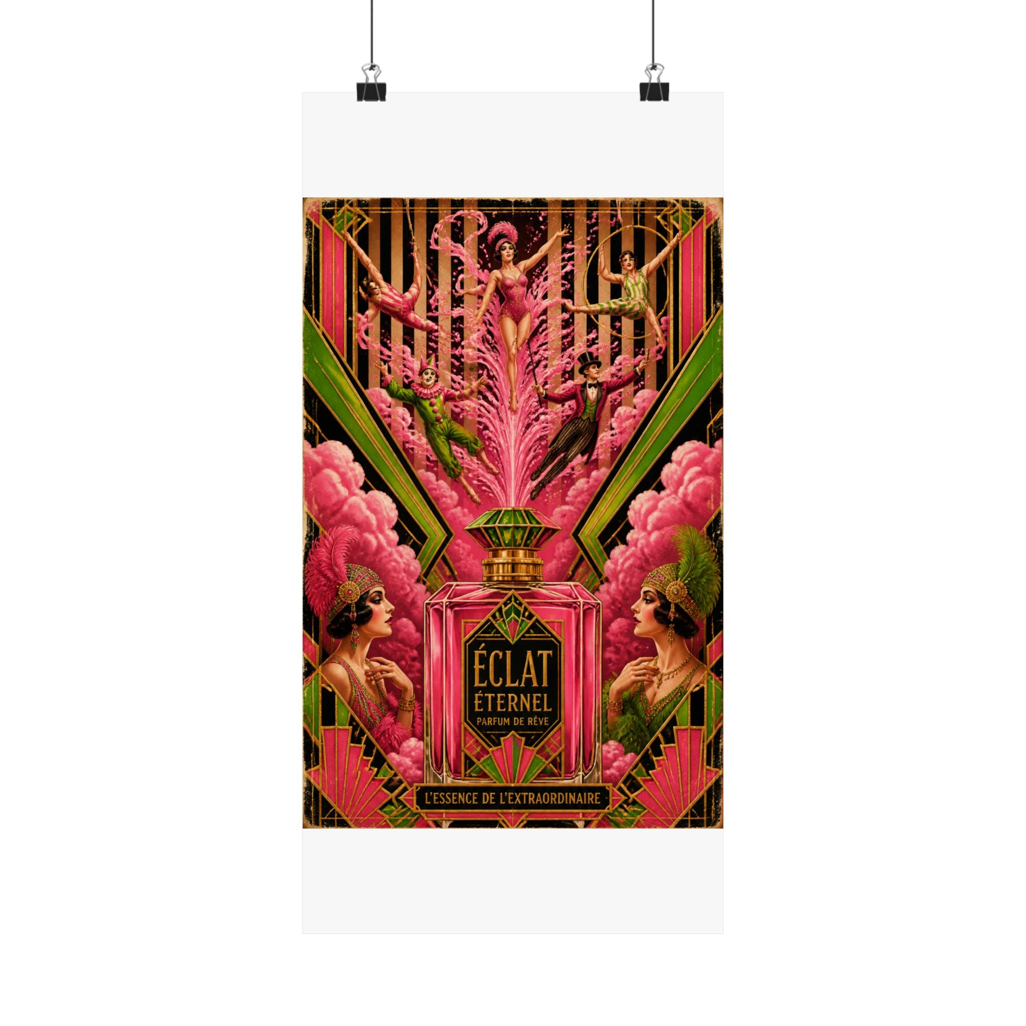 Perfume Bottle Fountain Wall Art Poster 18×24 Art Deco Entryway Decor Maximalist Print