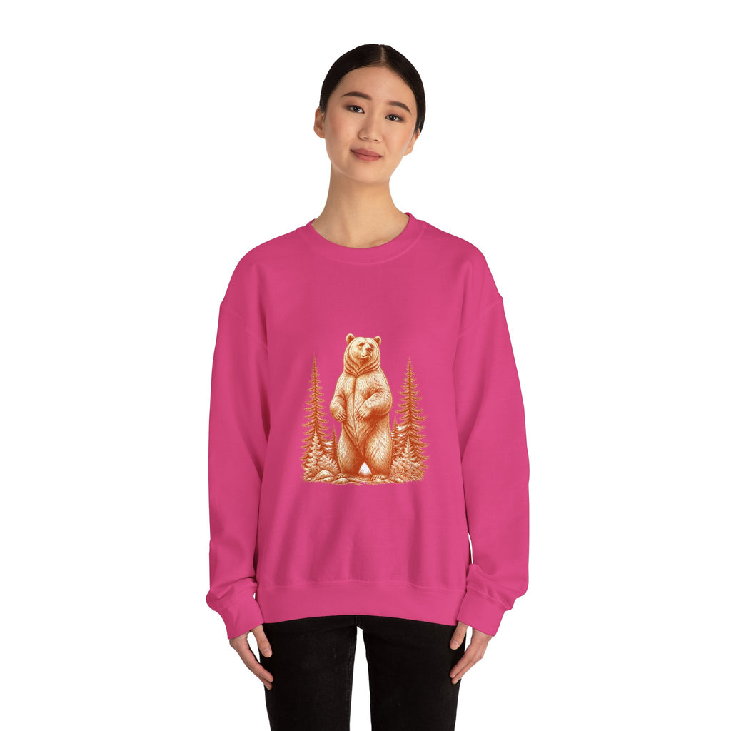 Matching Couple Sweatshirt - Bear & Deer Matching Couple Crewneck Sweatshirt Hand-Drawn Art His Hers Best Friend Gift - Design A