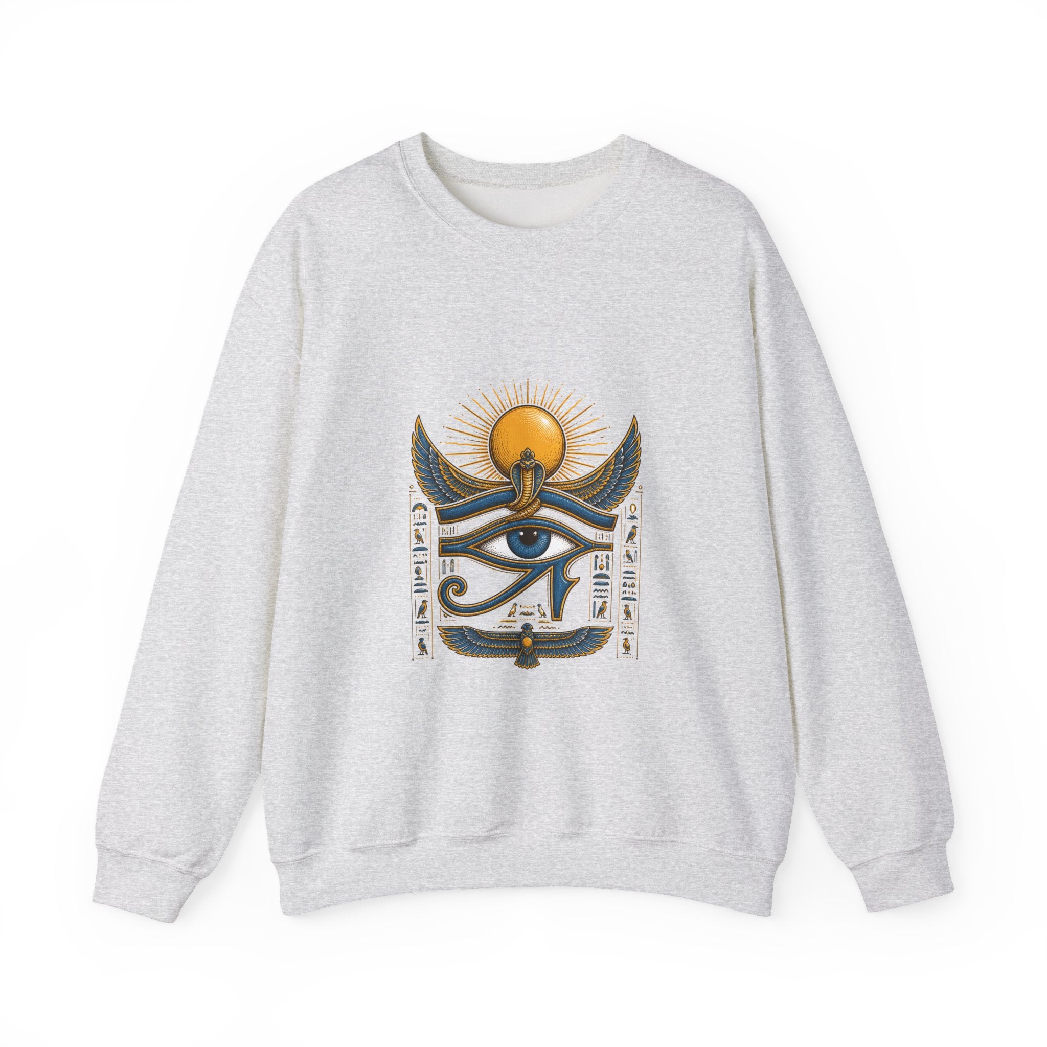 Matching Couple Sweatshirt - Eye of Ra & Horus Matching Couple Premium Fleece Sweatshirt Hand-Drawn Art His Hers Anniversary Gift - Design A