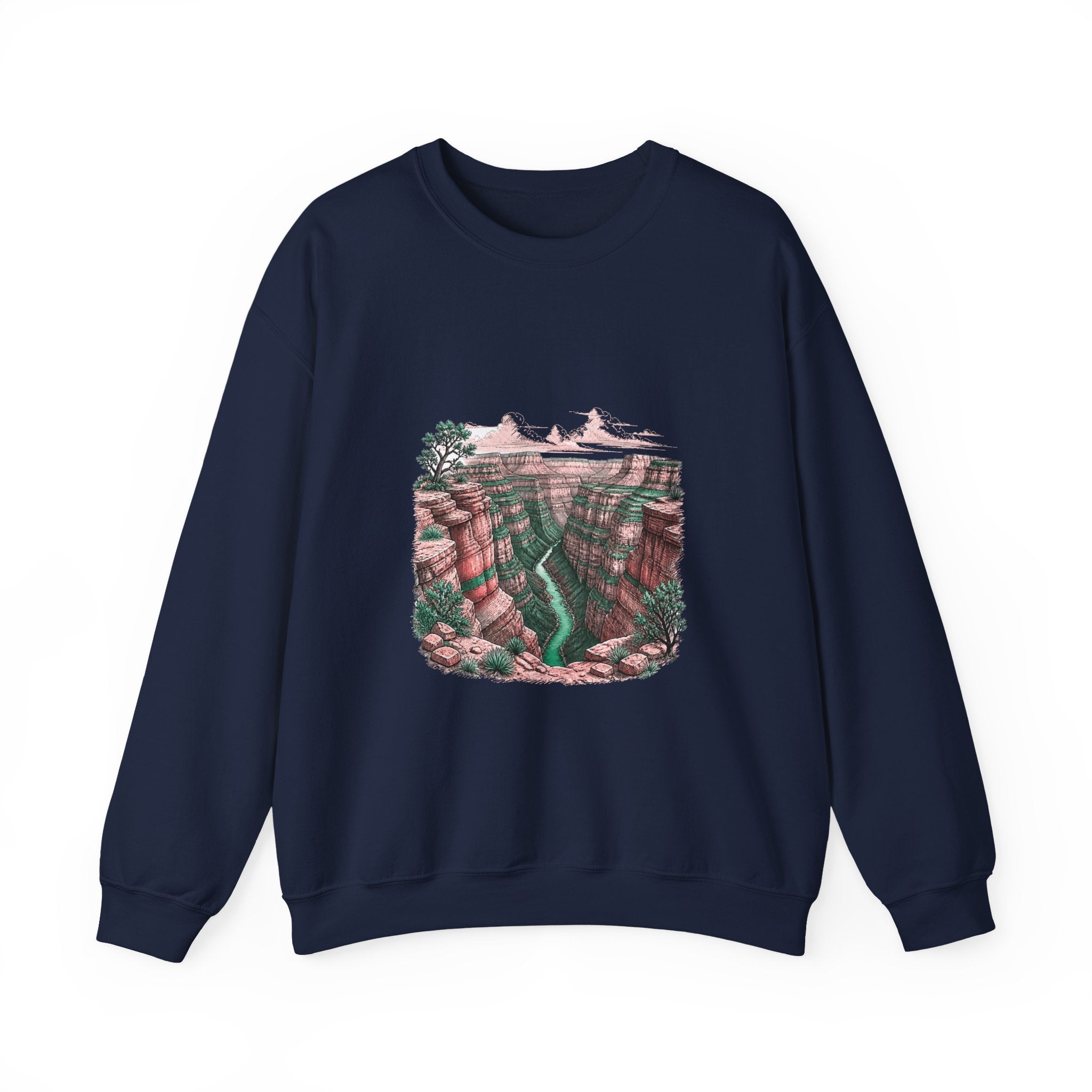 Matching Couple Sweatshirt - Lavender Fields & Canyon Matching Couple Comfort Colors Crew Hand-Drawn Art His Hers Anniversary Gift - Design B