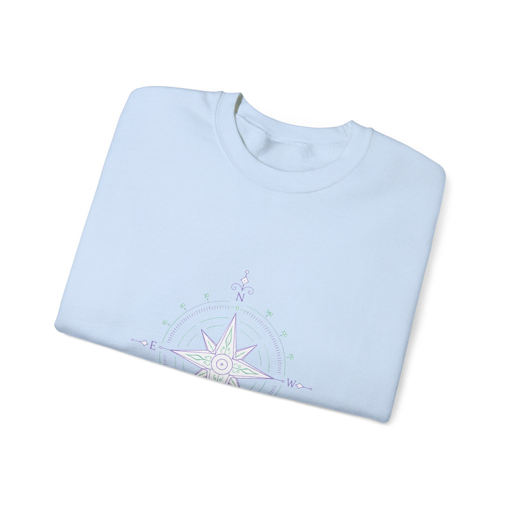 Matching Couple Sweatshirt - Compass North & South Matching Couple Crewneck Sweatshirt Minimalist Art His Hers Valentine Gift - Design B