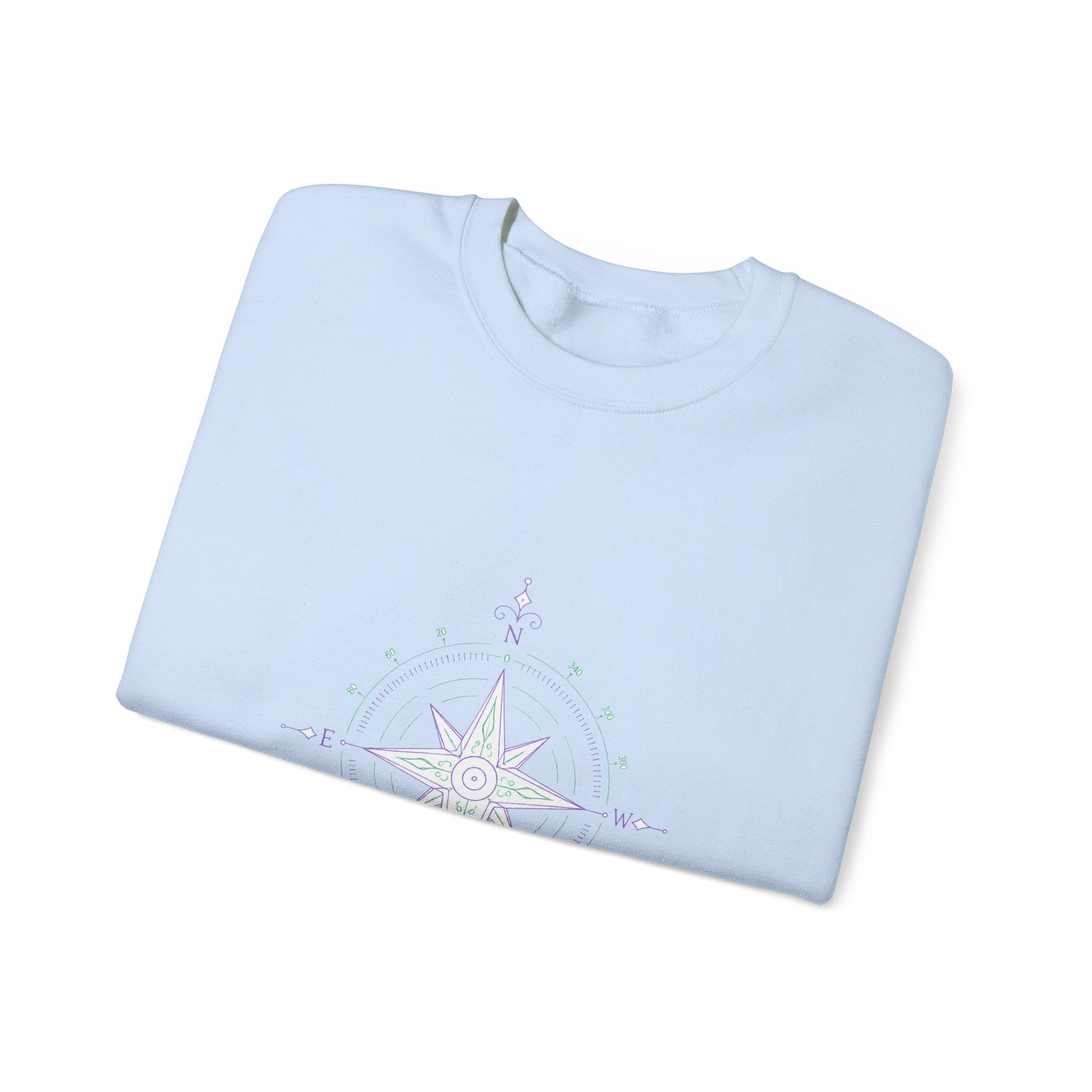 Matching Couple Sweatshirt - Compass North & South Matching Couple Crewneck Sweatshirt Minimalist Art His Hers Valentine Gift - Design B