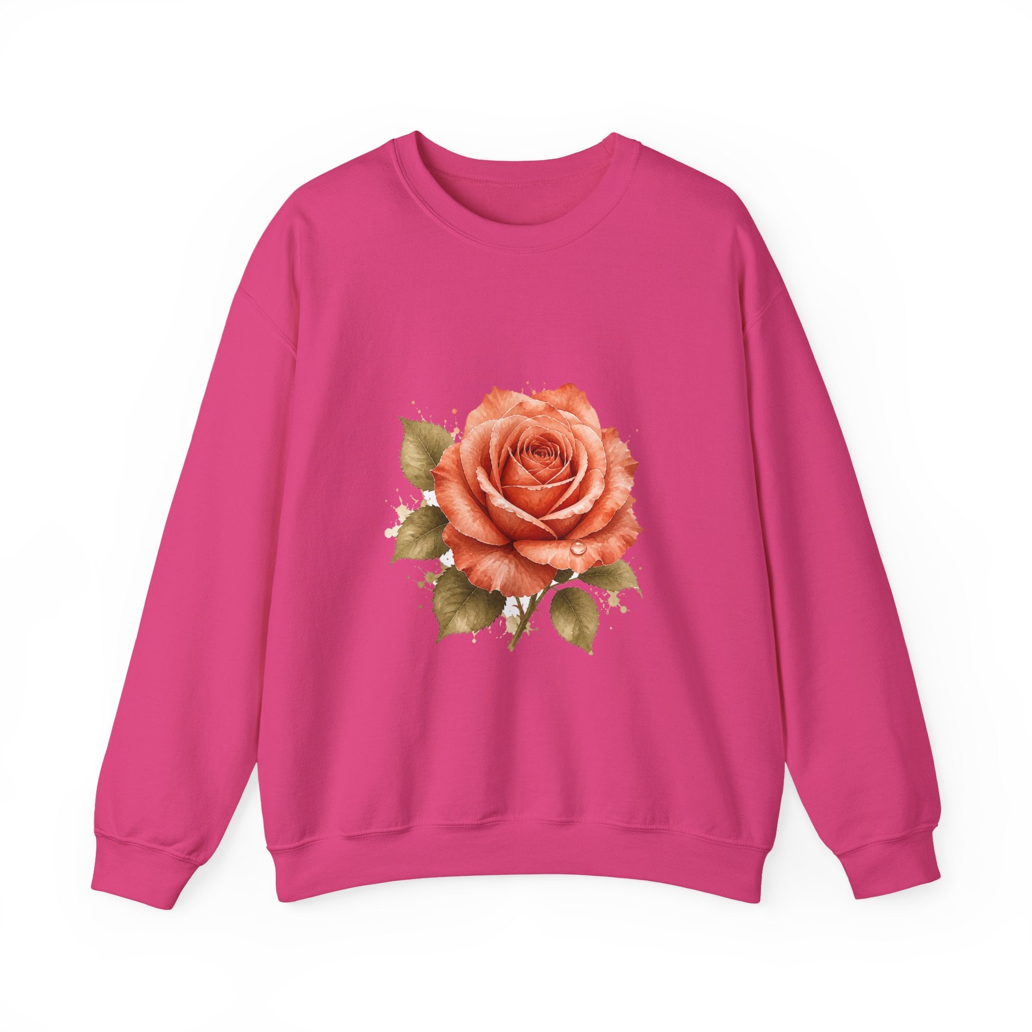 Matching Couple Sweatshirt - Rose & Thorn Matching Couple Premium Fleece Sweatshirt Watercolor Art His Hers Birthday Gift - Design A
