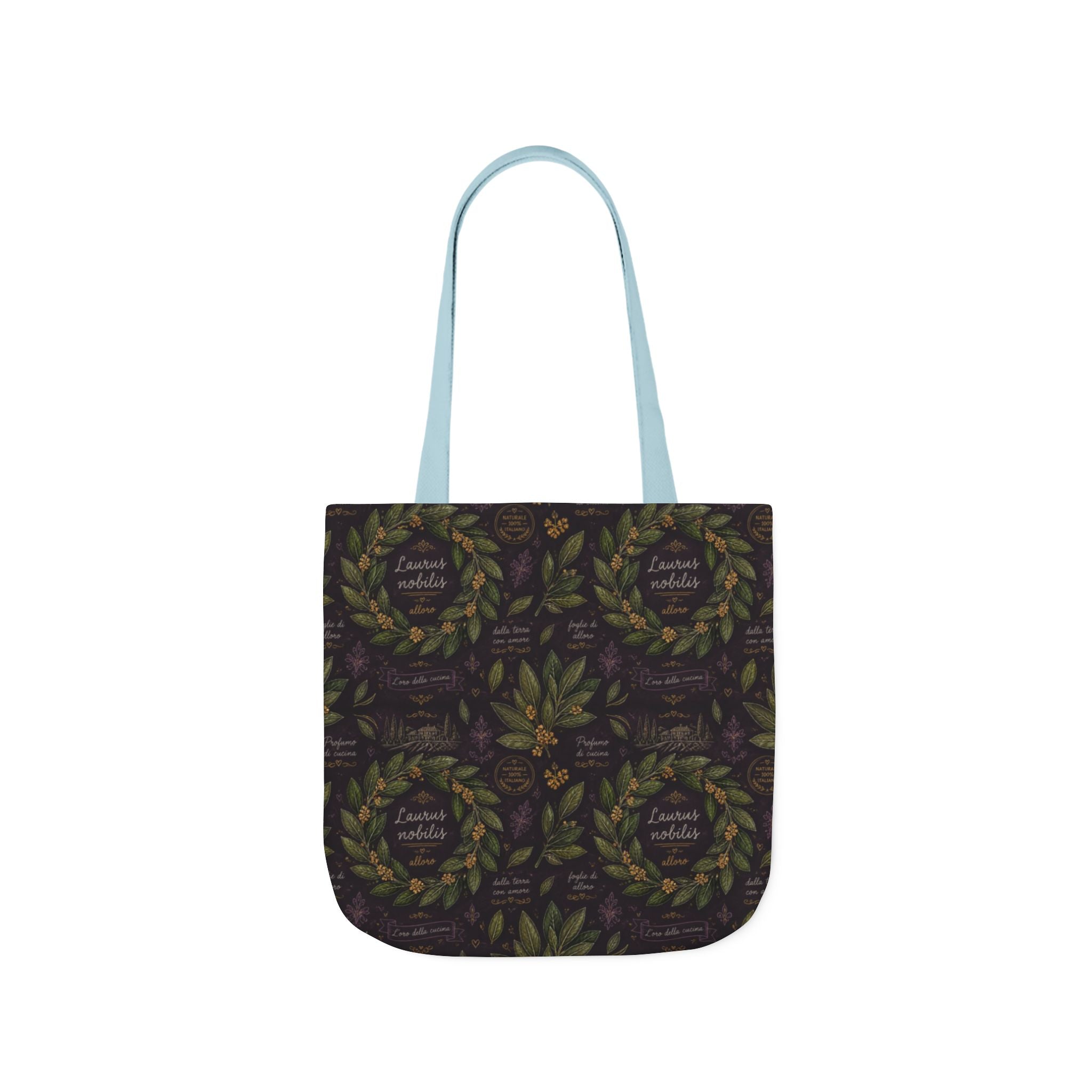 Bay Laurel Wreath Canvas Tote Bag Mediterranean Kitchen Chalk Art Design Italian Cottagecore Gift
