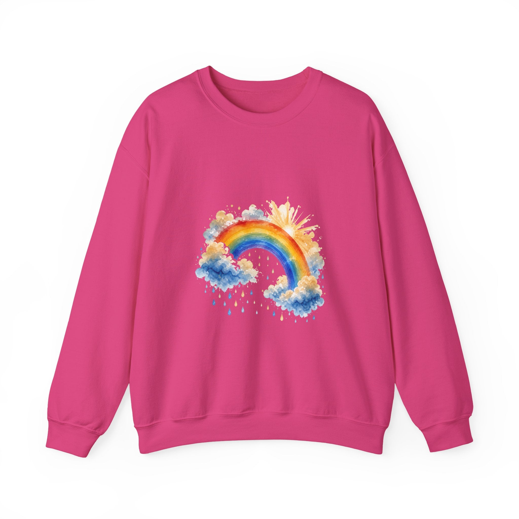Matching Couple Sweatshirt - Storm & Rainbow Matching Couple Comfort Colors Crew Watercolor Art His Hers Birthday Gift - Design B
