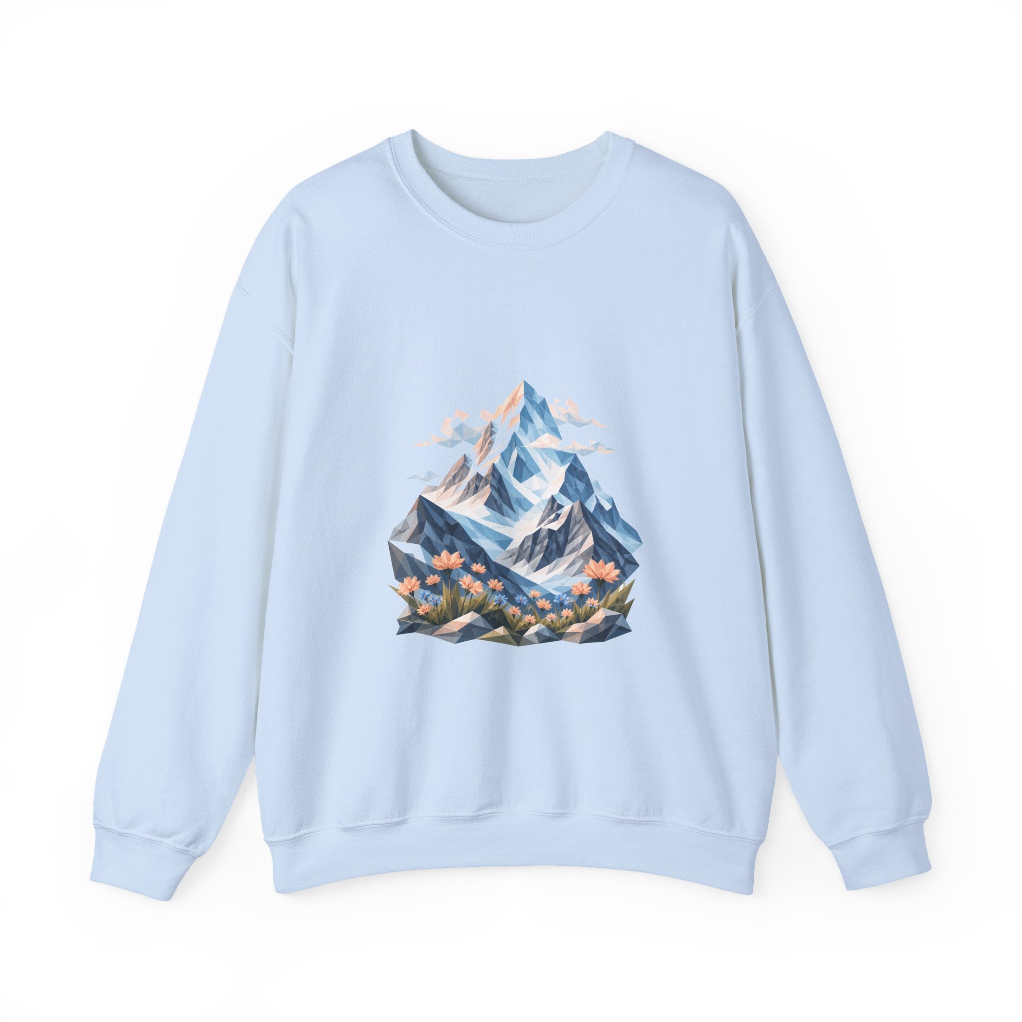 Matching Couple Sweatshirt - Mountain & Ocean Matching Couple Comfort Colors Crew Geometric Art His Hers Love Gift - Design A