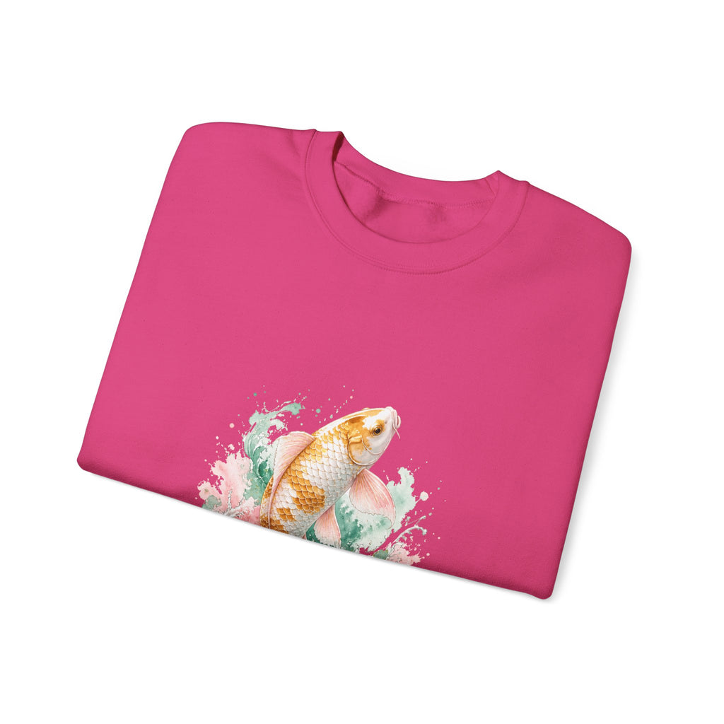 Matching Couple Sweatshirt - Koi Fish Yin Yang Matching Couple Premium Fleece Sweatshirt Watercolor Art His Hers Birthday Gift - Design A