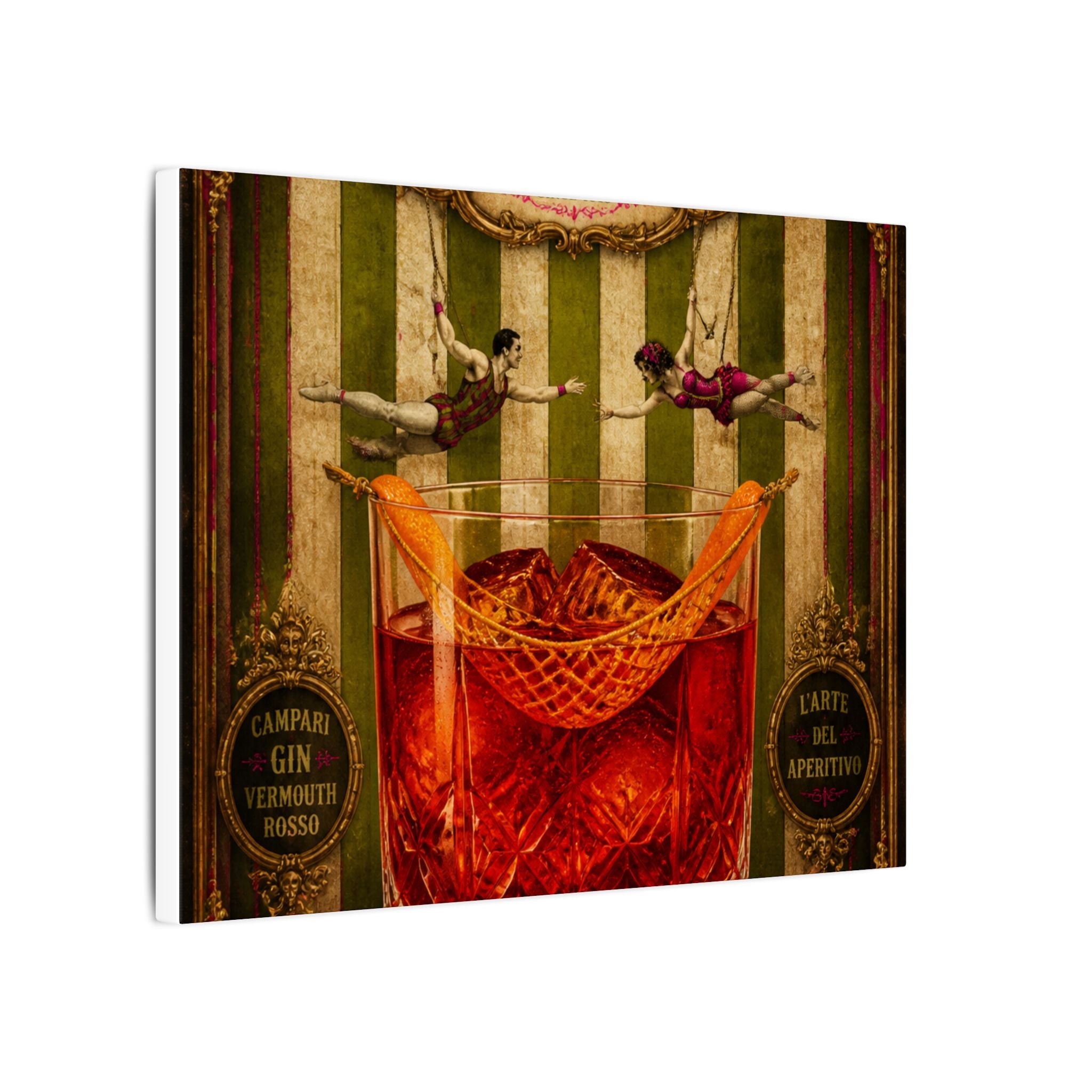 Negroni Trapeze Act Wall Art Canvas 24×36 Baroque Studio Decor Maximalist Print