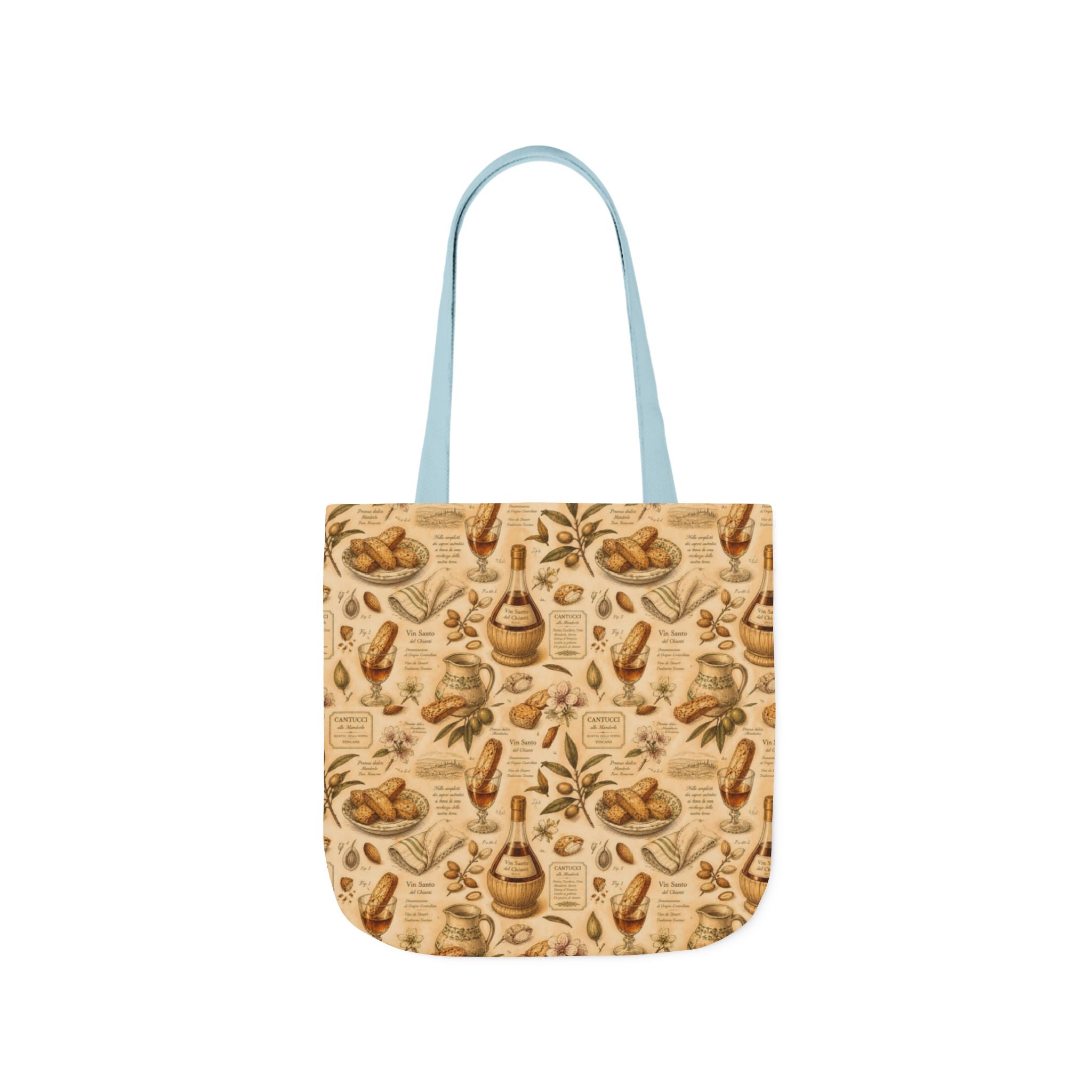 Biscotti & Vin Santo Canvas Tote Bag Mediterranean Kitchen Botanical Design Italian Cottagecore Gift