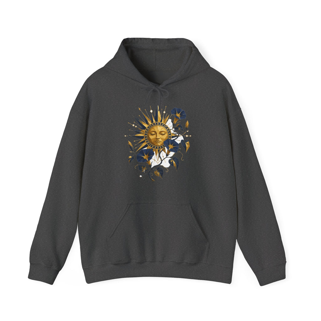Matching Couple Sweatshirt - Sun & Moon Matching Couple Hooded Sweatshirt Geometric Art His Hers Couple Gift - Design B