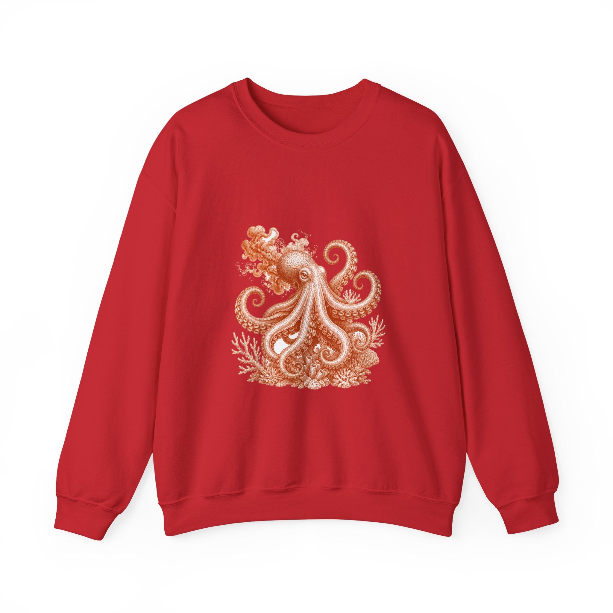 Matching Couple Sweatshirt - Octopus & Jellyfish Matching Couple Comfort Colors Crew Vintage Art His Hers Honeymoon Gift - Design A