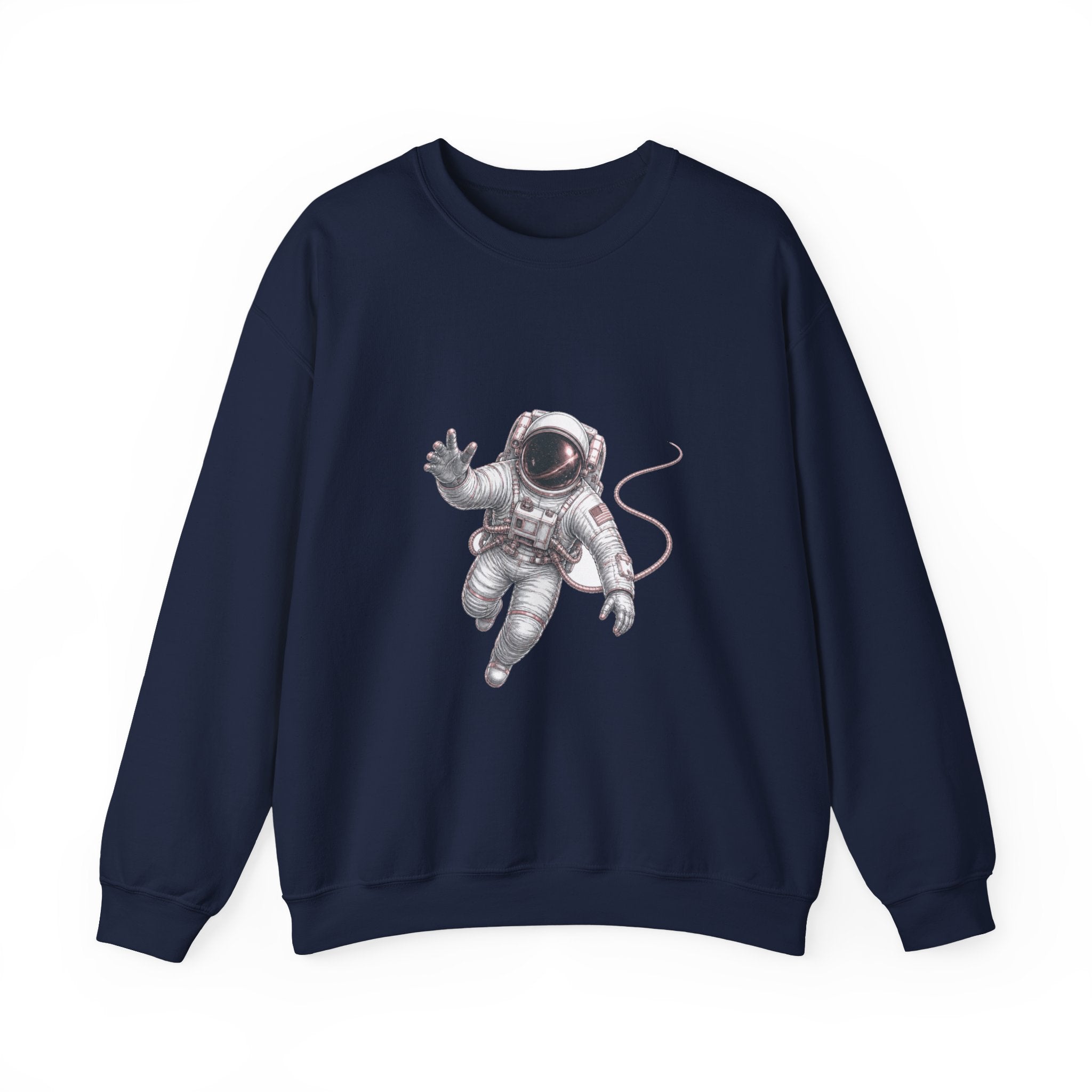 Matching Couple Sweatshirt - Astronaut & Planet Matching Couple Crewneck Sweatshirt Hand-Drawn Art His Hers Best Friend Gift - Design A