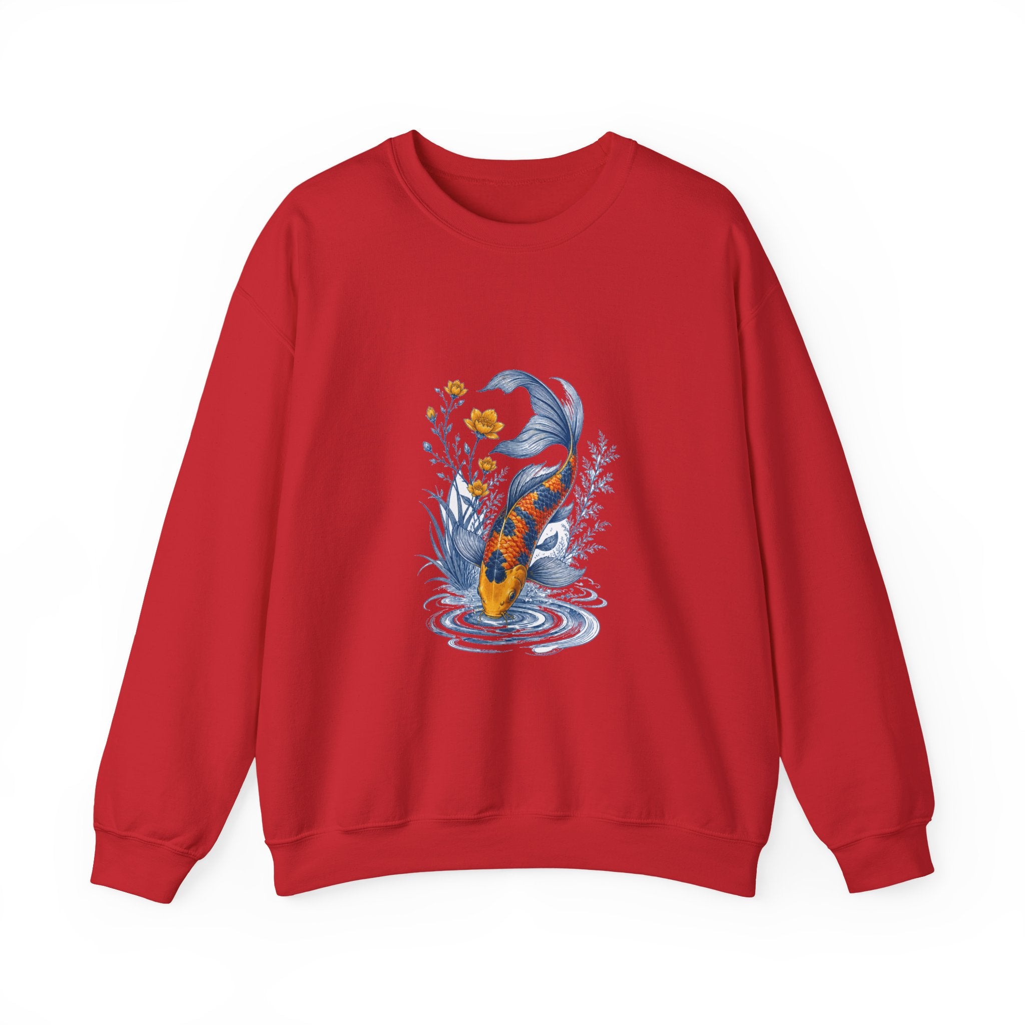 Matching Couple Sweatshirt - Koi Fish Yin Yang Matching Couple Comfort Colors Crew Vintage Art His Hers Honeymoon Gift - Design B