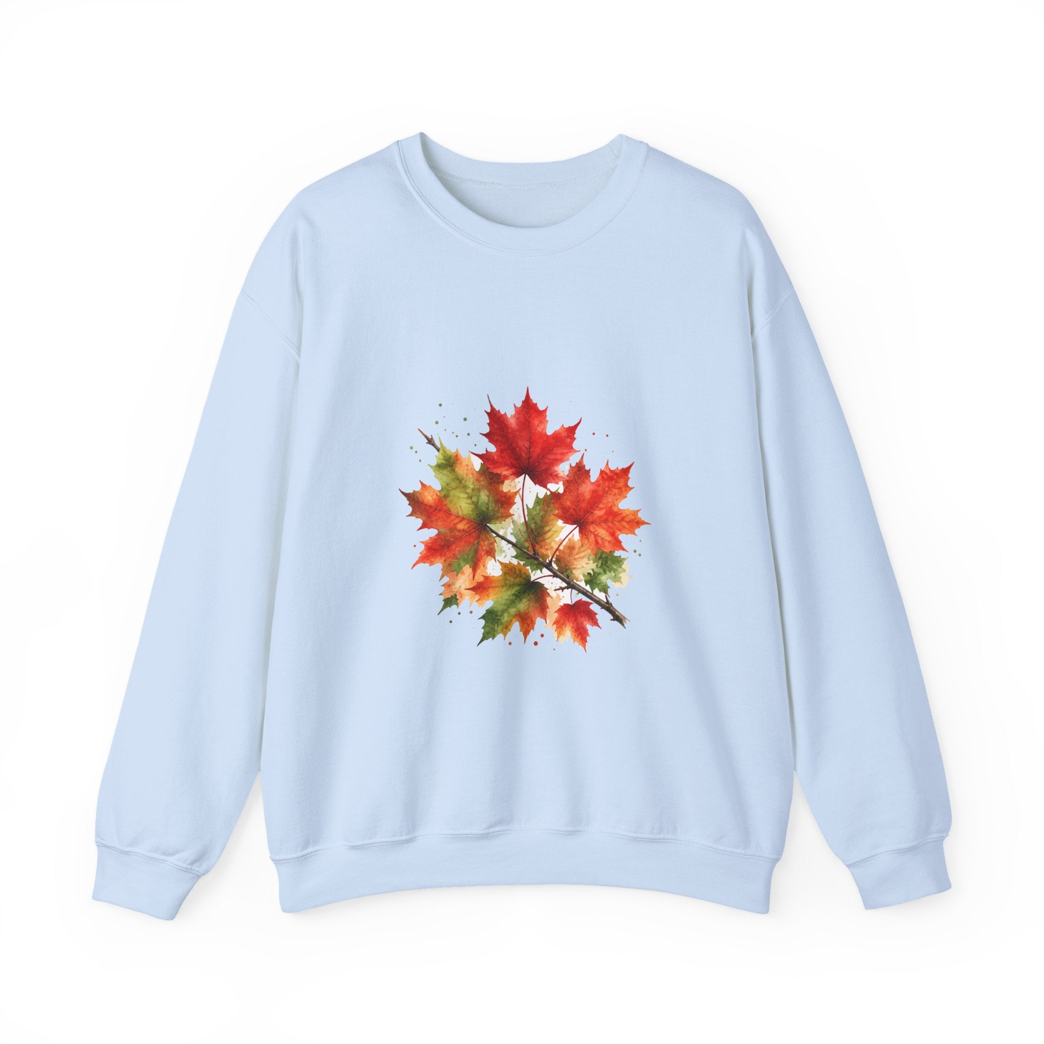 Matching Couple Sweatshirt - Cherry Blossom & Maple Leaf Matching Couple Comfort Colors Crew Watercolor Art His Hers Birthday Gift - Design B