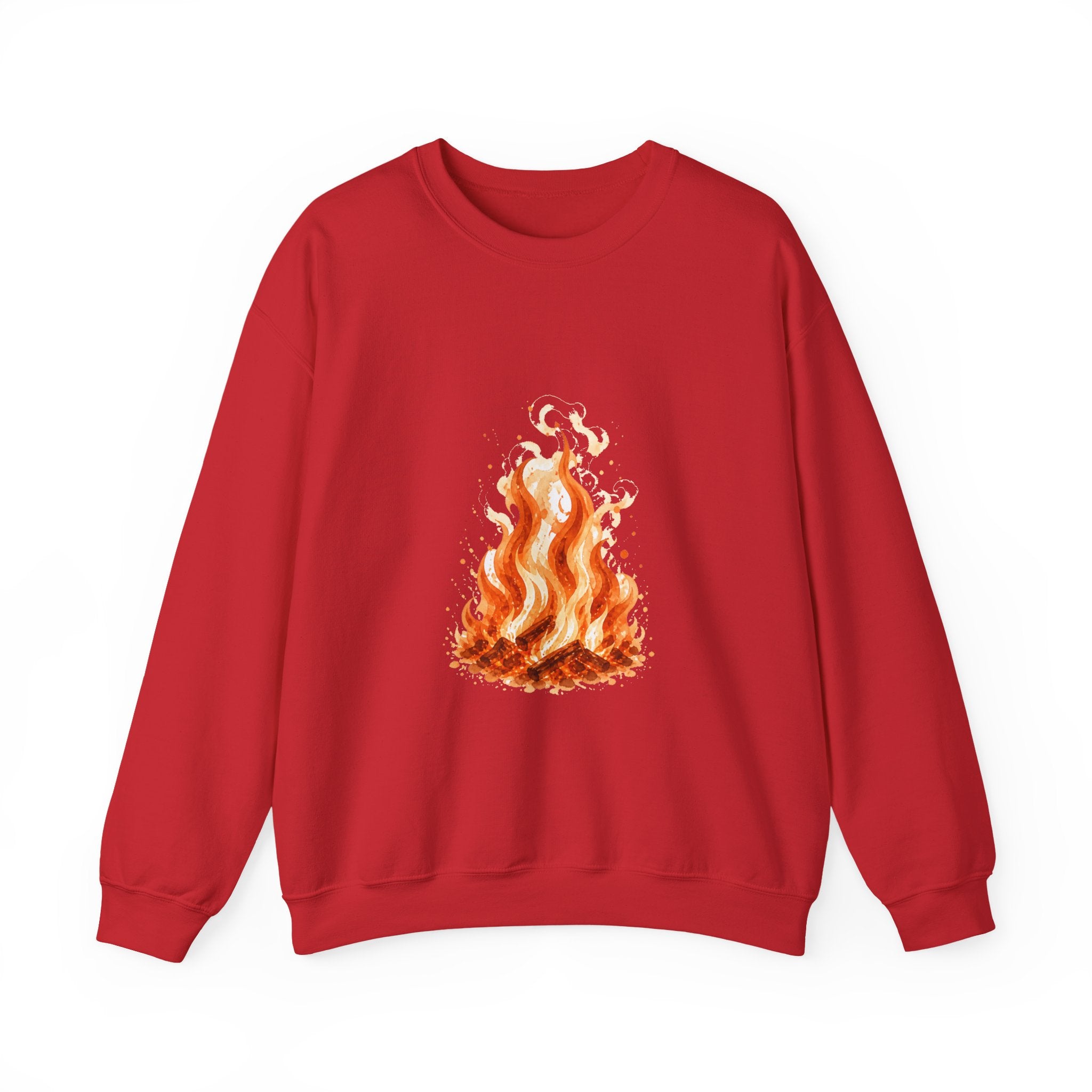 Matching Couple Sweatshirt - Wildfire & Waterfall Matching Couple Comfort Colors Crew Watercolor Art His Hers Birthday Gift - Design A
