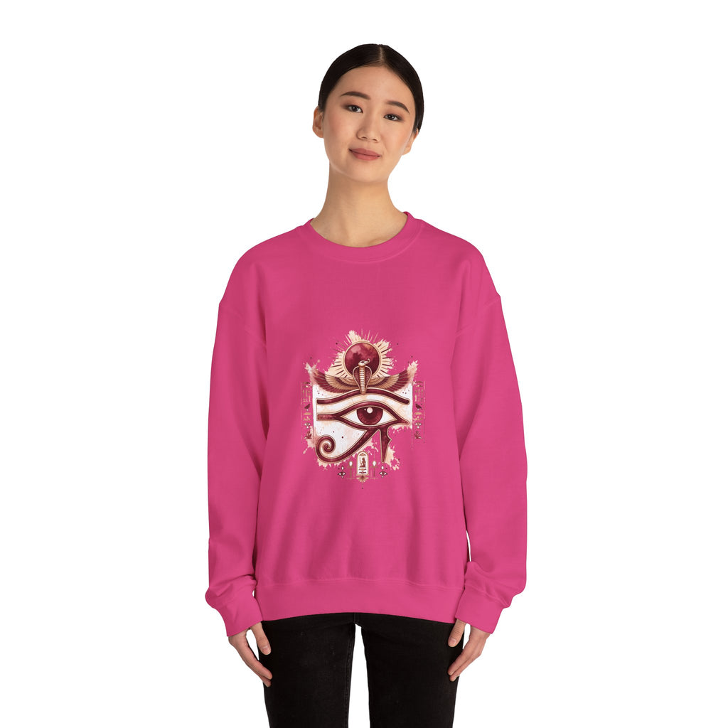 Matching Couple Sweatshirt - Eye of Ra & Horus Matching Couple Crewneck Sweatshirt Watercolor Art His Hers Engagement Gift - Design A