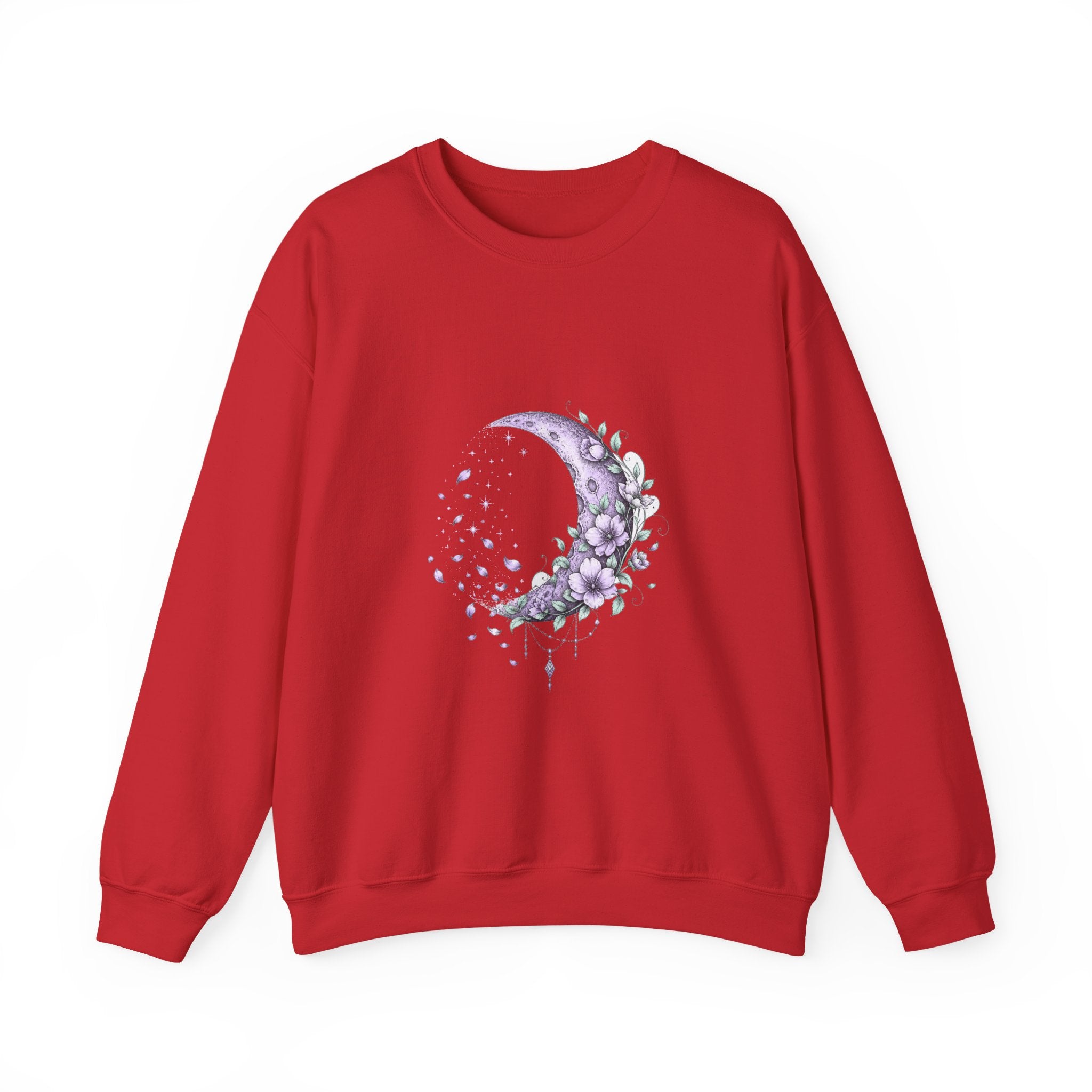 Matching Couple Sweatshirt - Waxing & Waning Moon Matching Couple Comfort Colors Crew Hand-Drawn Art His Hers Anniversary Gift - Design B