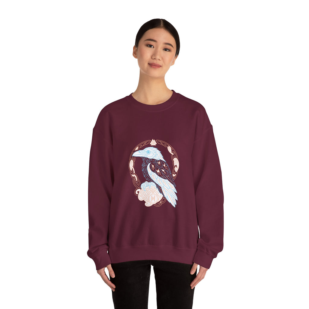 Matching Couple Sweatshirt - Huginn & Muninn Matching Couple Crewneck Sweatshirt Minimalist Art His Hers Valentine Gift - Design A