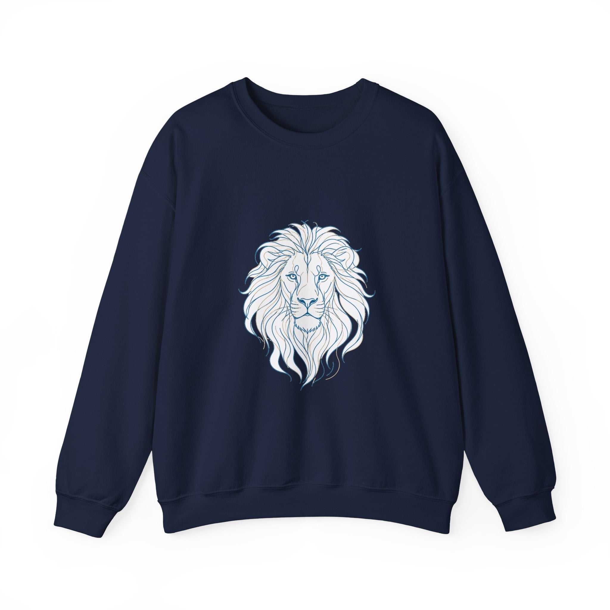 Matching Couple Sweatshirt - Lion & Lamb Matching Couple Crewneck Sweatshirt Minimalist Art His Hers Valentine Gift - Design A