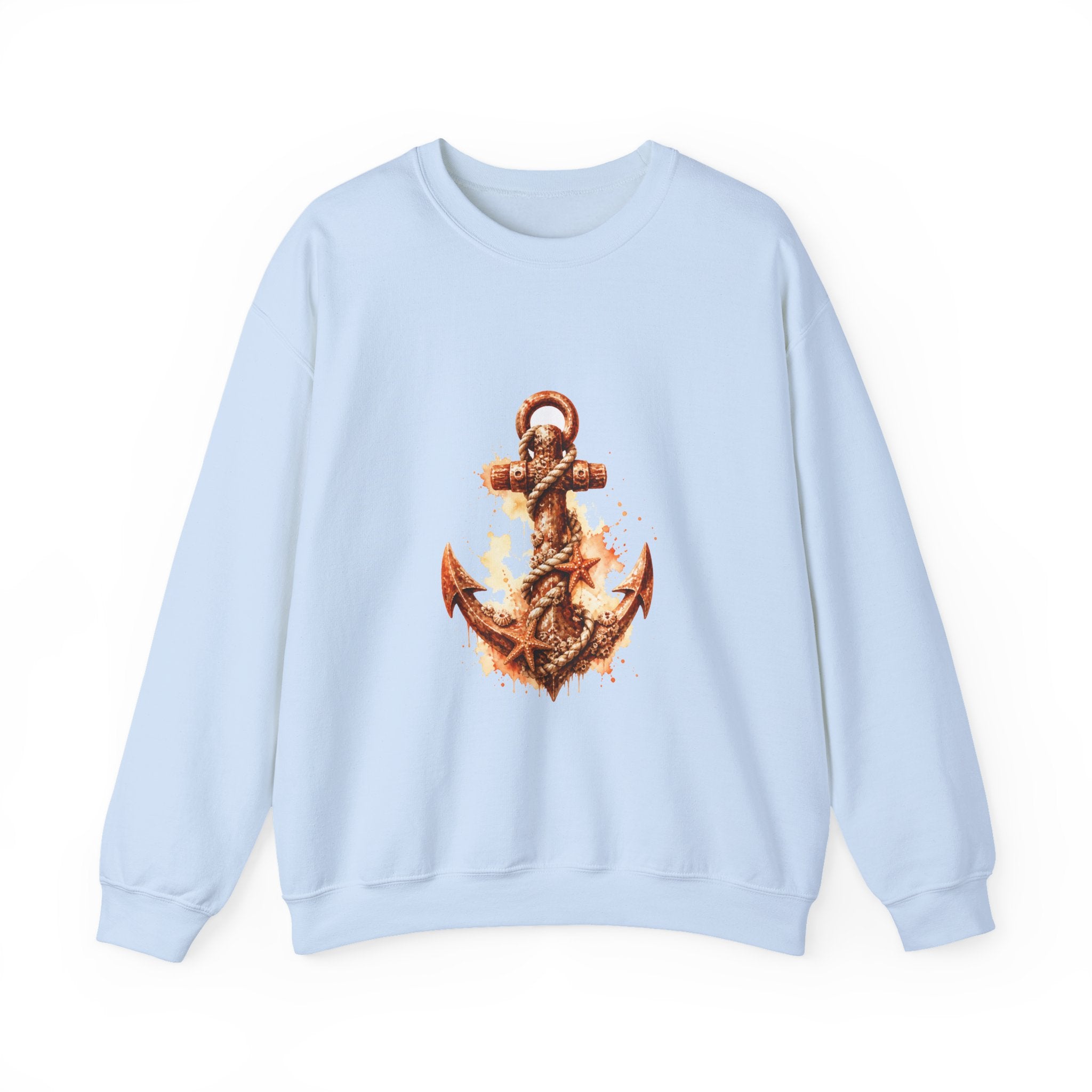 Matching Couple Sweatshirt - Anchor & Sail Matching Couple Crewneck Sweatshirt Watercolor Art His Hers Engagement Gift - Design A