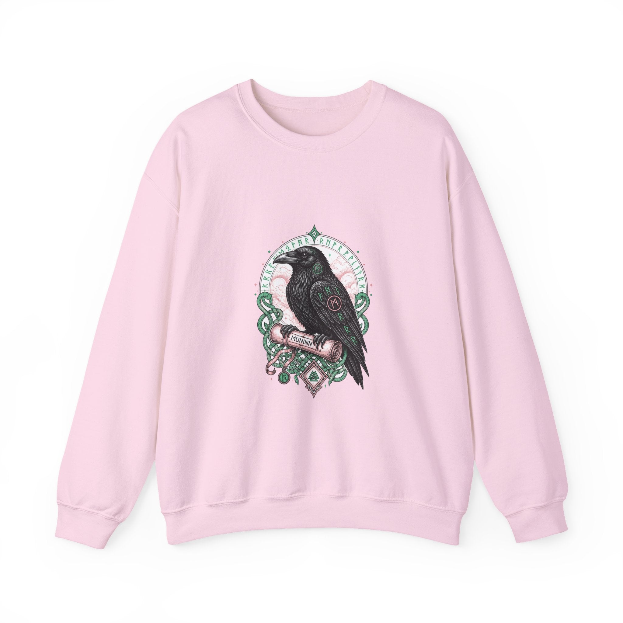 Matching Couple Sweatshirt - Huginn & Muninn Matching Couple Crewneck Sweatshirt Hand-Drawn Art His Hers Best Friend Gift - Design B